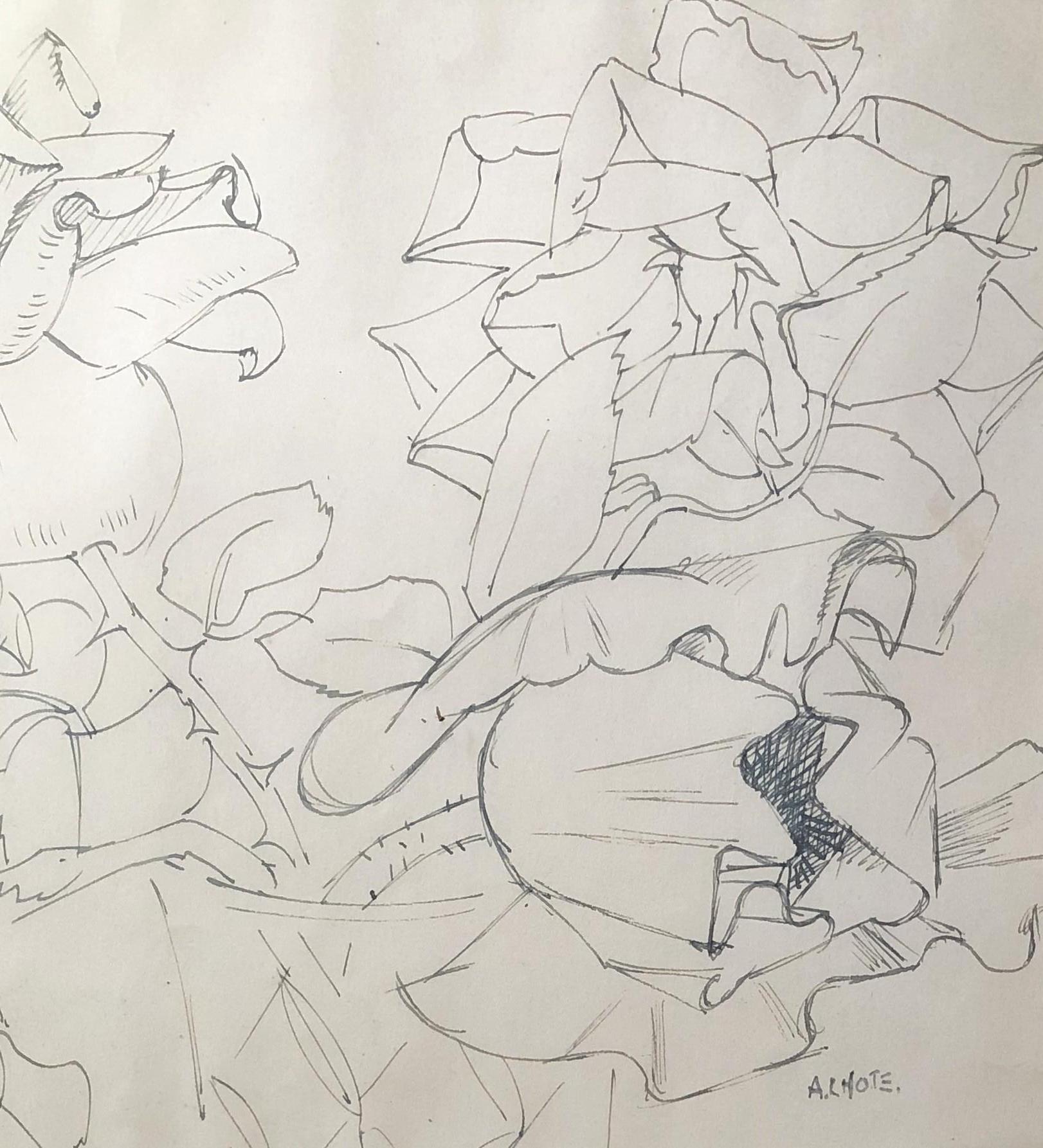 flower composition sketch