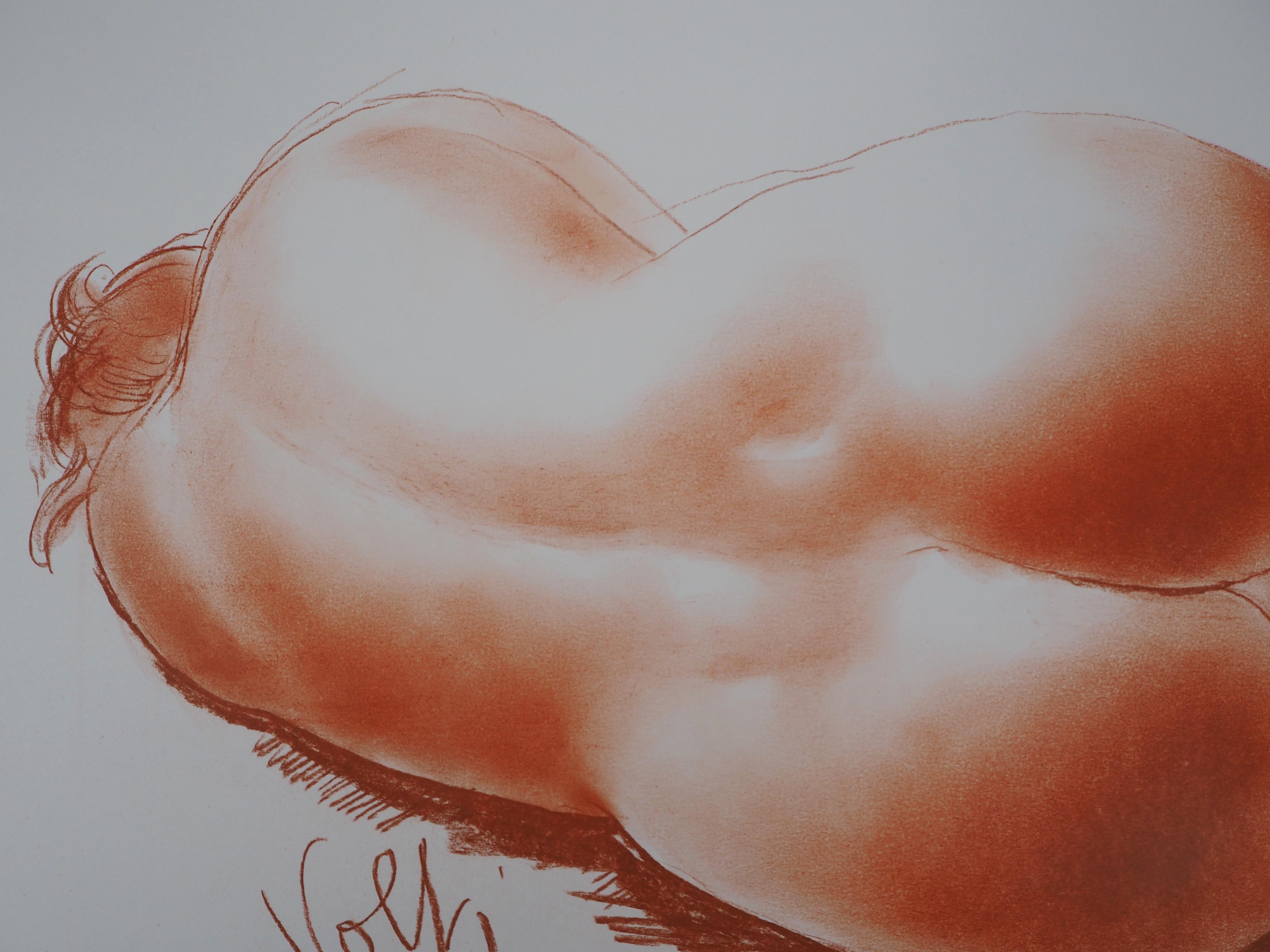 Reclining Nude - Original handsigned drawing in sanguine 3