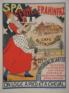 Camarera trayendo cerveza belga - Litografía (Les Maîtres de l'Affiche), 1895