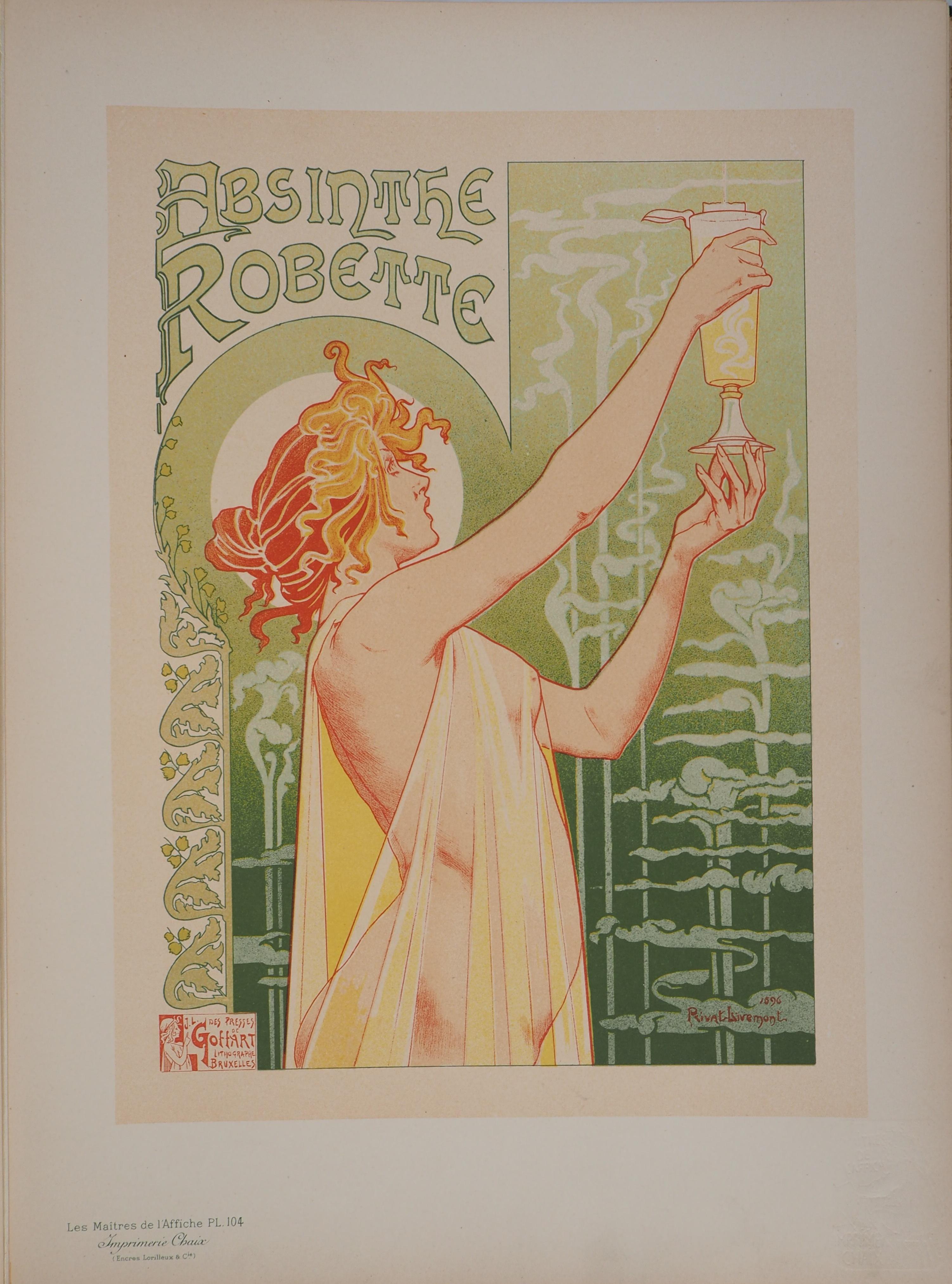 Absinthe Robette - Lithograph (Les Maîtres de l'Affiche), Imprimerie Chaix 1897 - Print by Henri PRIVAT-LIVEMONT