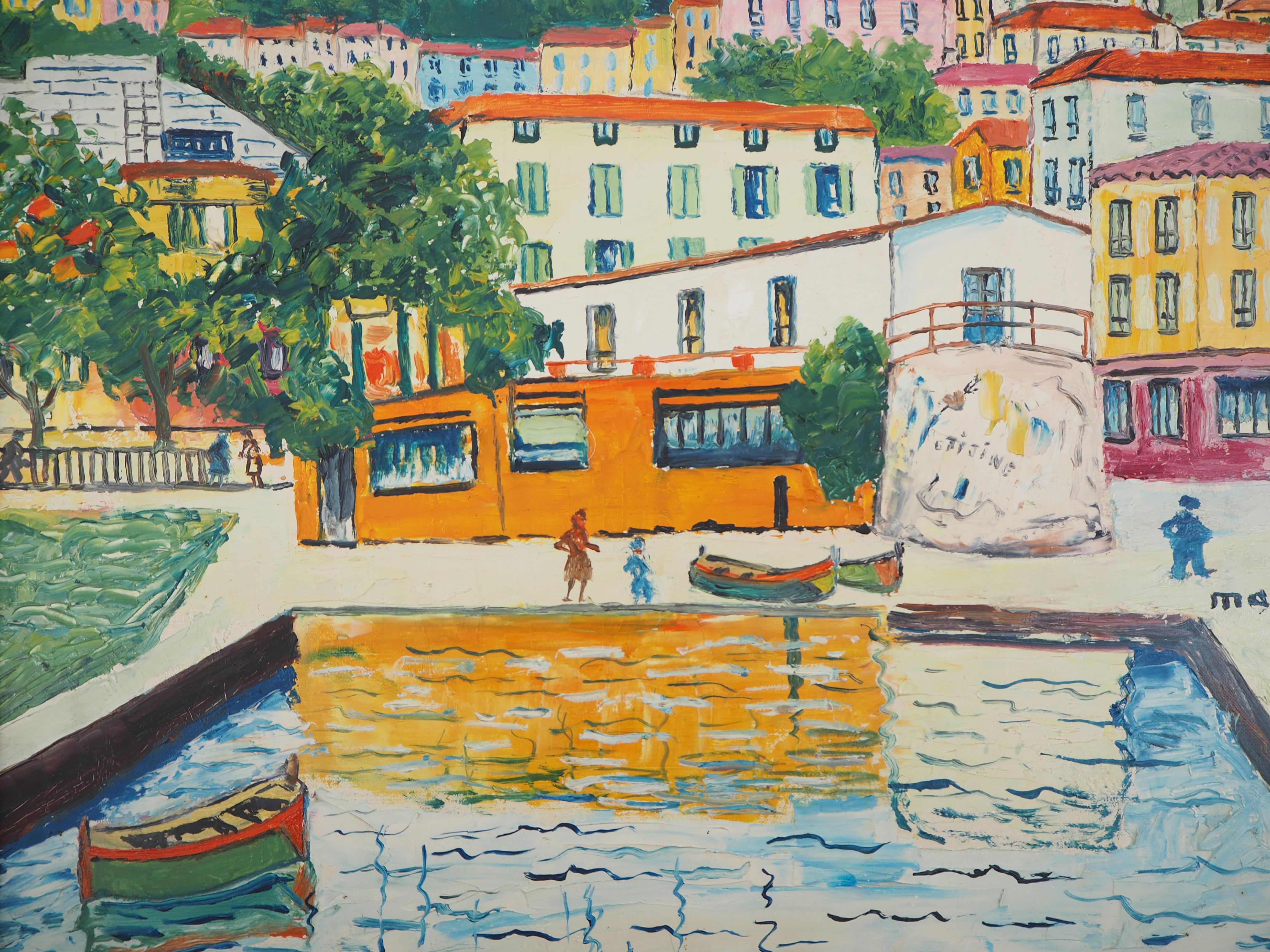 French Riviera : Villefranche sur Mer - Original Oil on Canvas, Handsigned 2