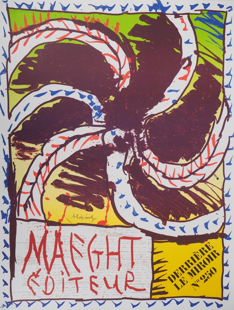 The Wheel (Maeght) - Vintage Lithograph Poster, 1982 - Abstract Print by Pierre Alechinsky 
