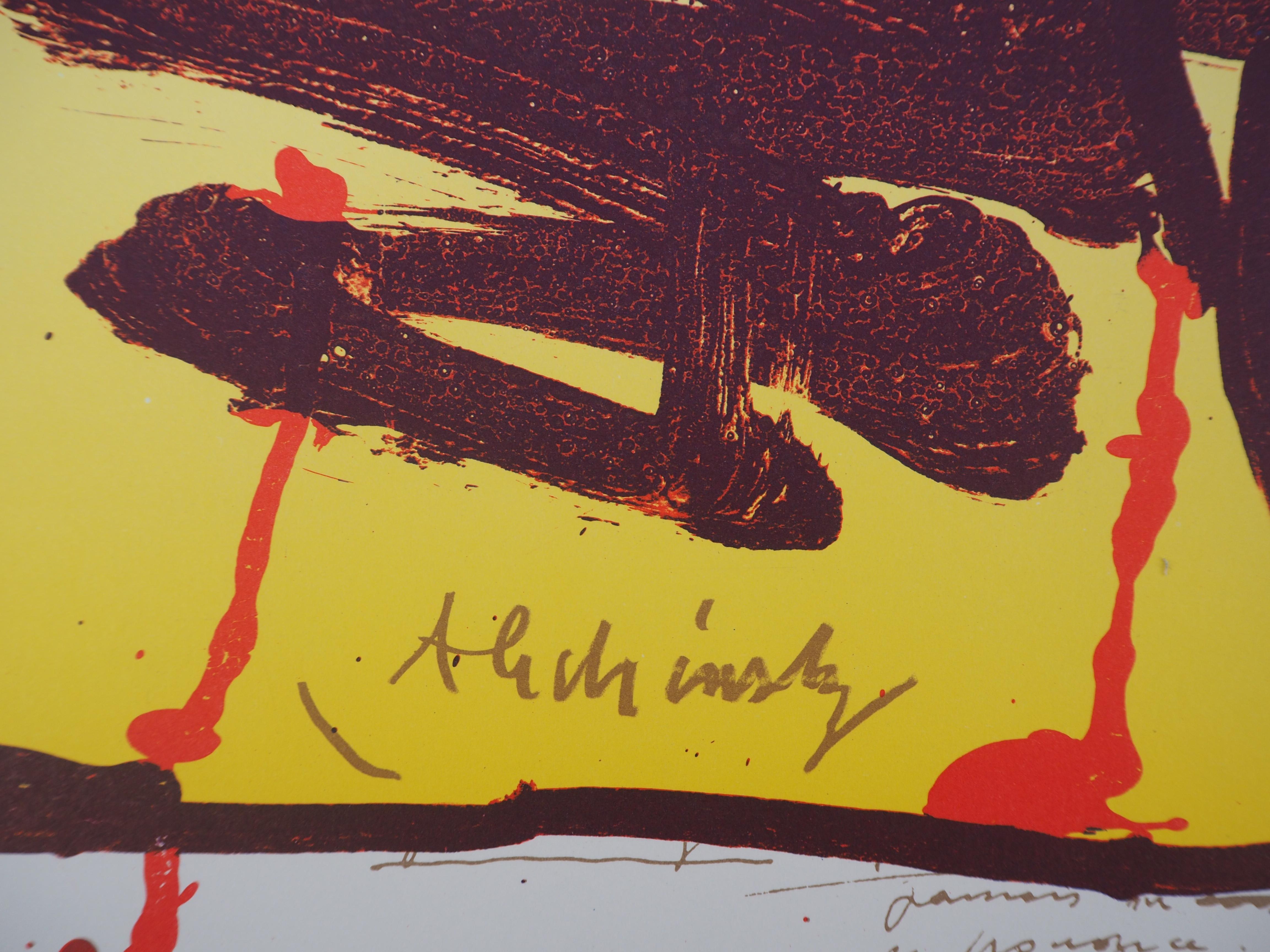 La rueda (Maeght) - Póster litografía vintage, 1982 - Print de Pierre Alechinsky 