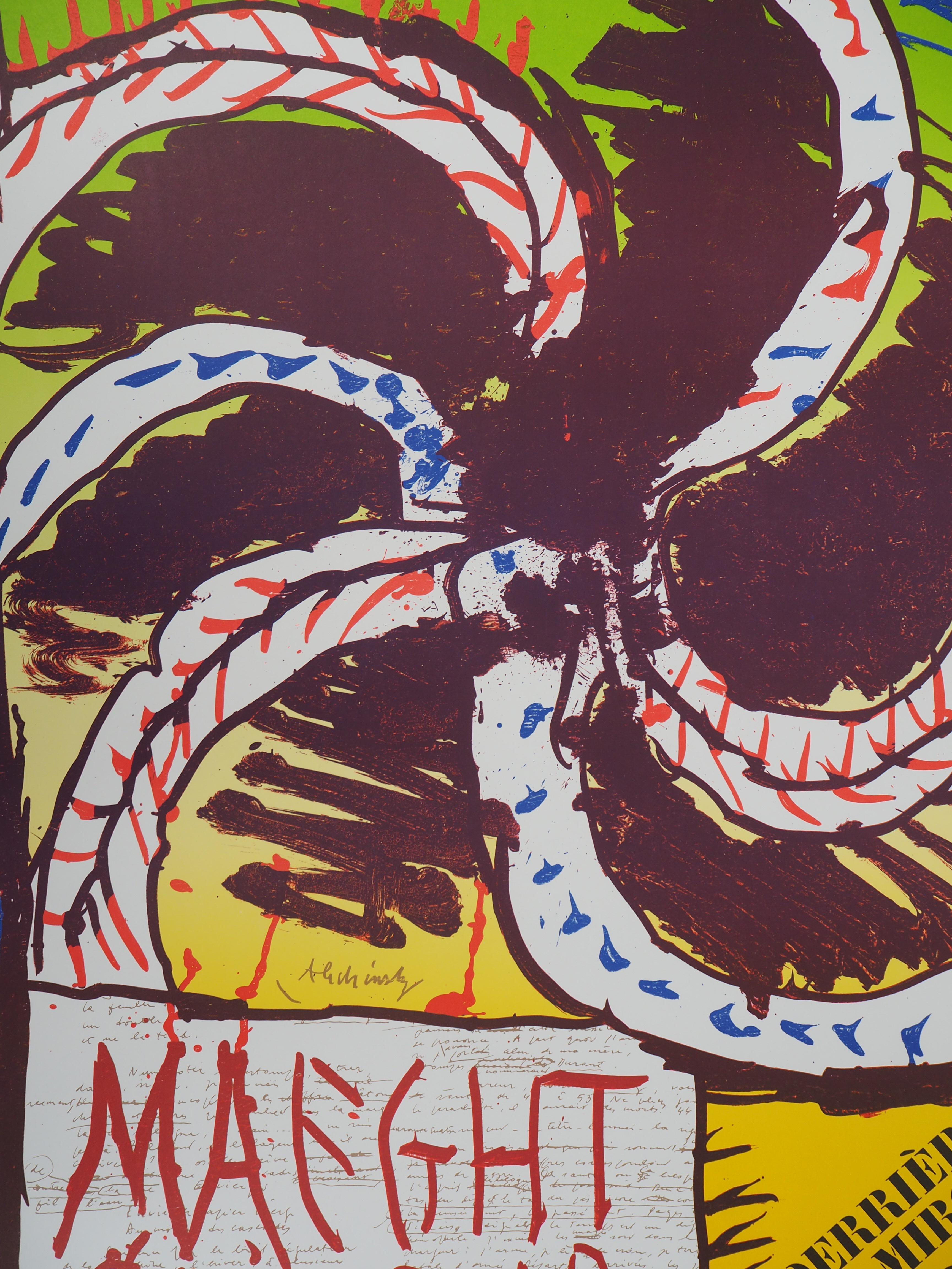 The Wheel (Maeght) - Vintage Lithograph Poster, 1982 - Abstract Print by Pierre Alechinsky 