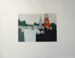 Paris : Seine River with Eiffel Tower - Lithograph, Mourlot