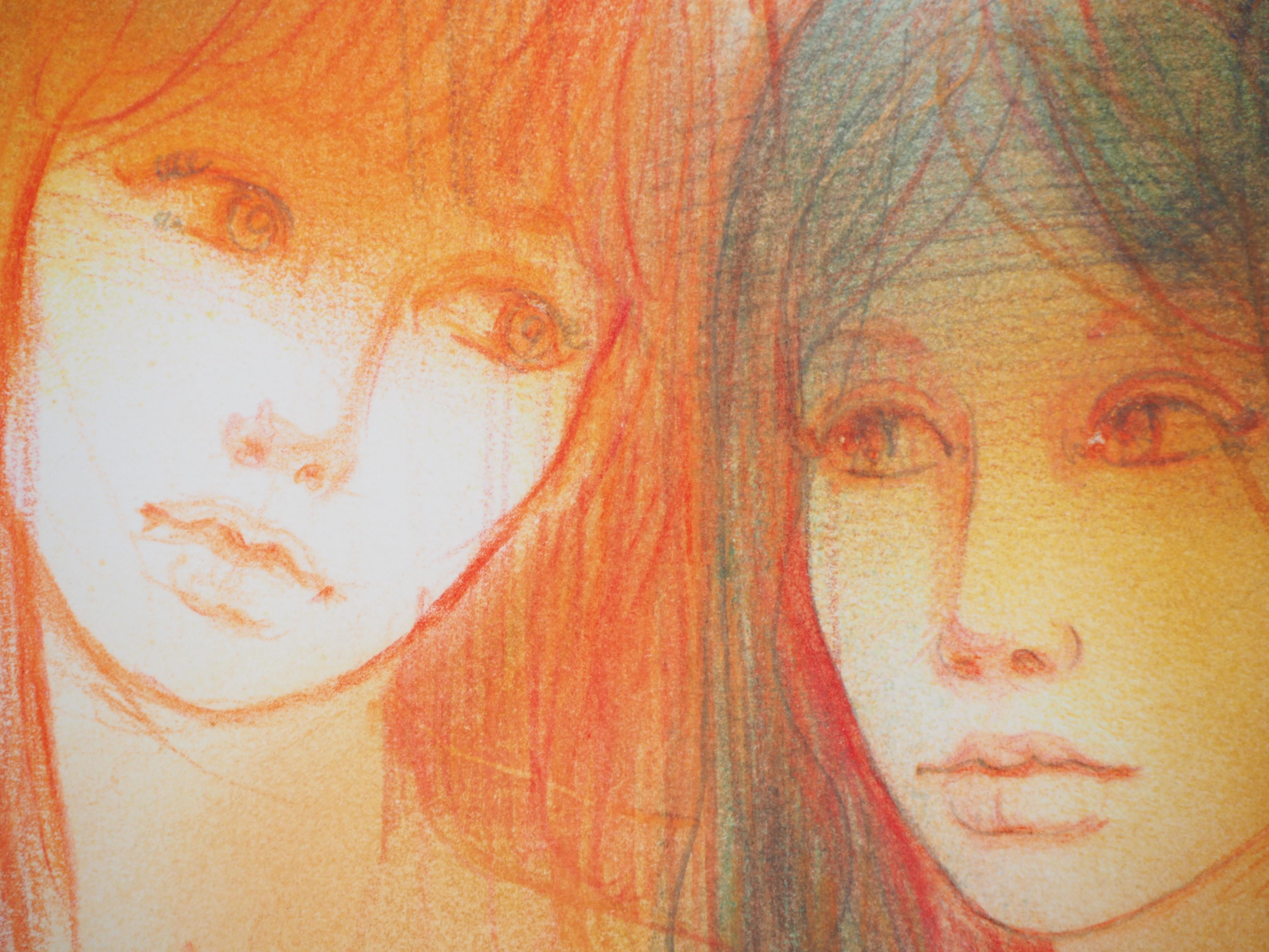 Jean-Baptiste VALADIE
Trois femmes timides, 1970

Dessin original au fusain
Signé en bas à droite
Sur vélin 58 x 44 cm (environ 23 x 18 pouces)

Excellent état