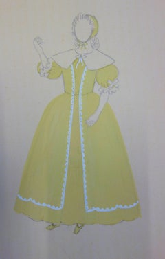 Traditional Yellow Dress - Original watercolor