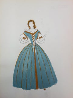 Vintage Suzanne LALIQUE - XVIII Century Women Costume- Original signed 
