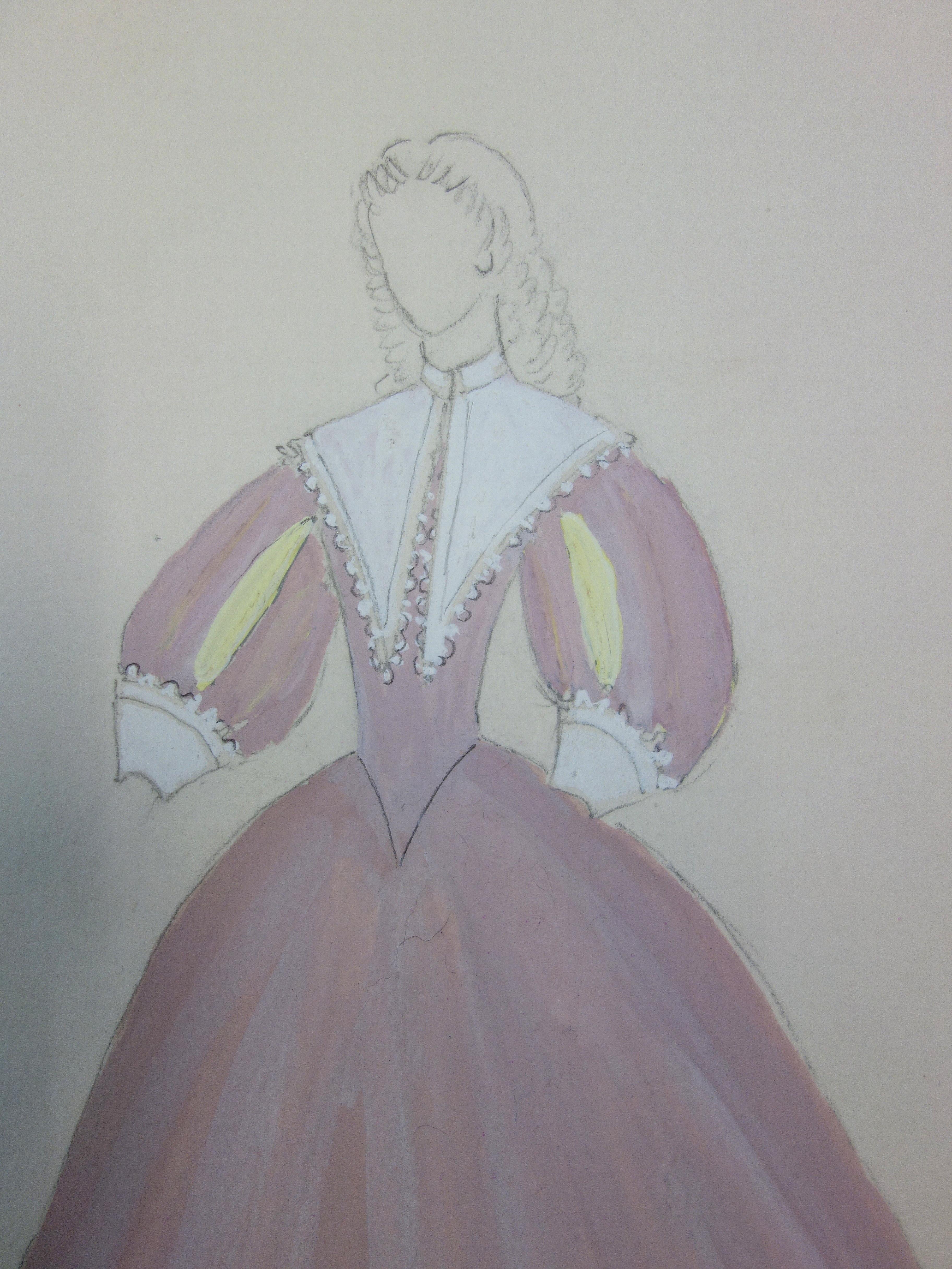 baroque dress drawing