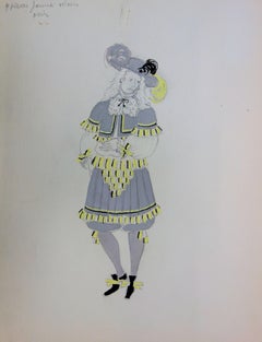 Musketeer Costume - Original  Ink and Watercolor Drawing