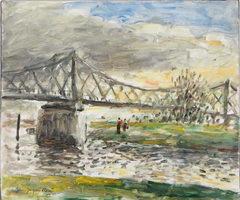 Jean Jacques Rene - Normandy : Rouen, Sunset near the English Bridge ...
