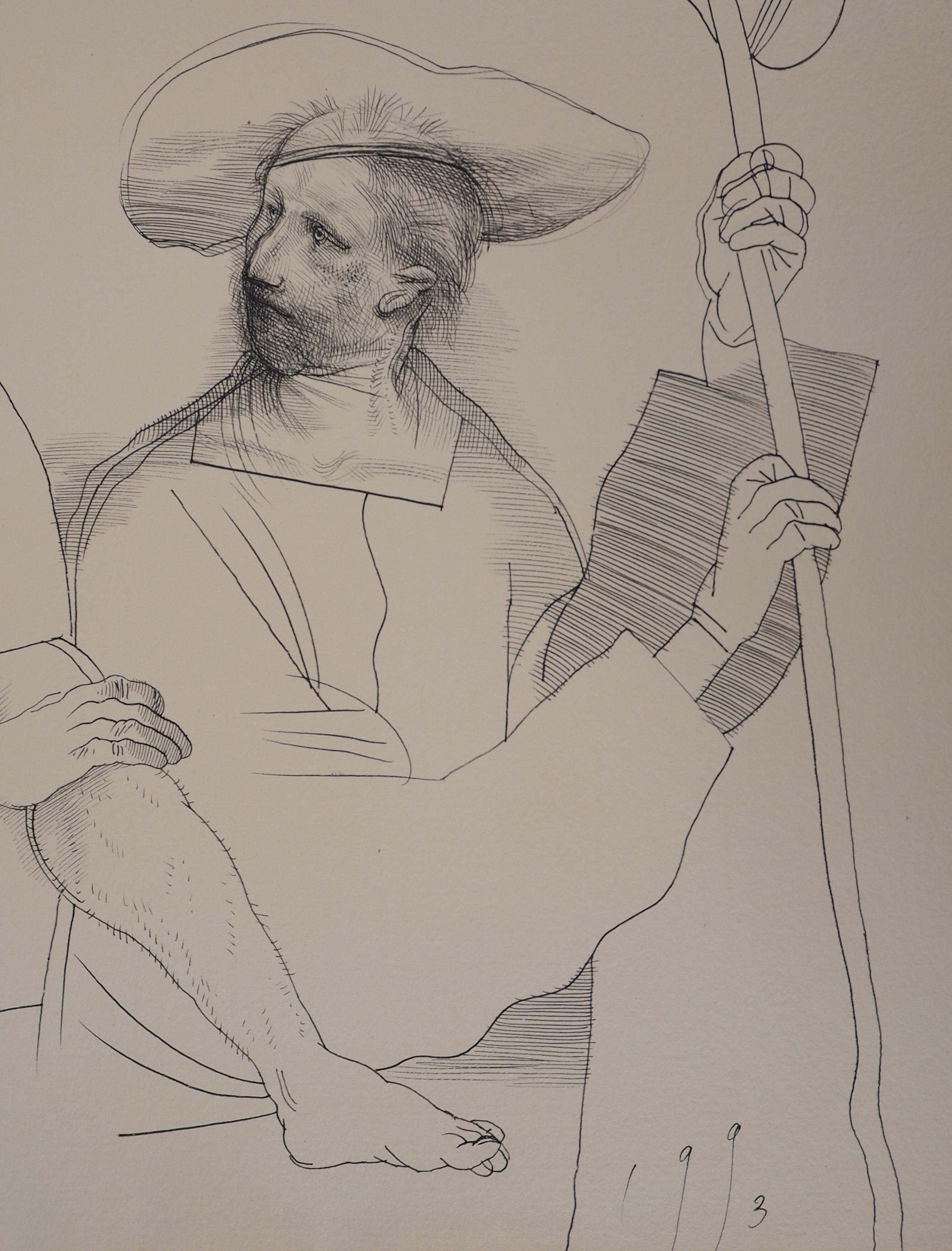 Miguel CONDE (1939-)
Amantes y Peregrinos, 1993

Dibujo original en tinta china
Firmado abajo a la izquierda
Sobre vitela 50 x 67 cm (c. 20 x 27 pulg.)

Excelente estado