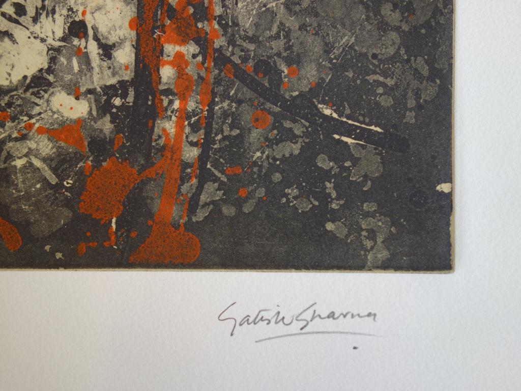 Abstract Composition For Vence - Original etching, Handsigned - Numbered /60 - Print by Satish SHARMA