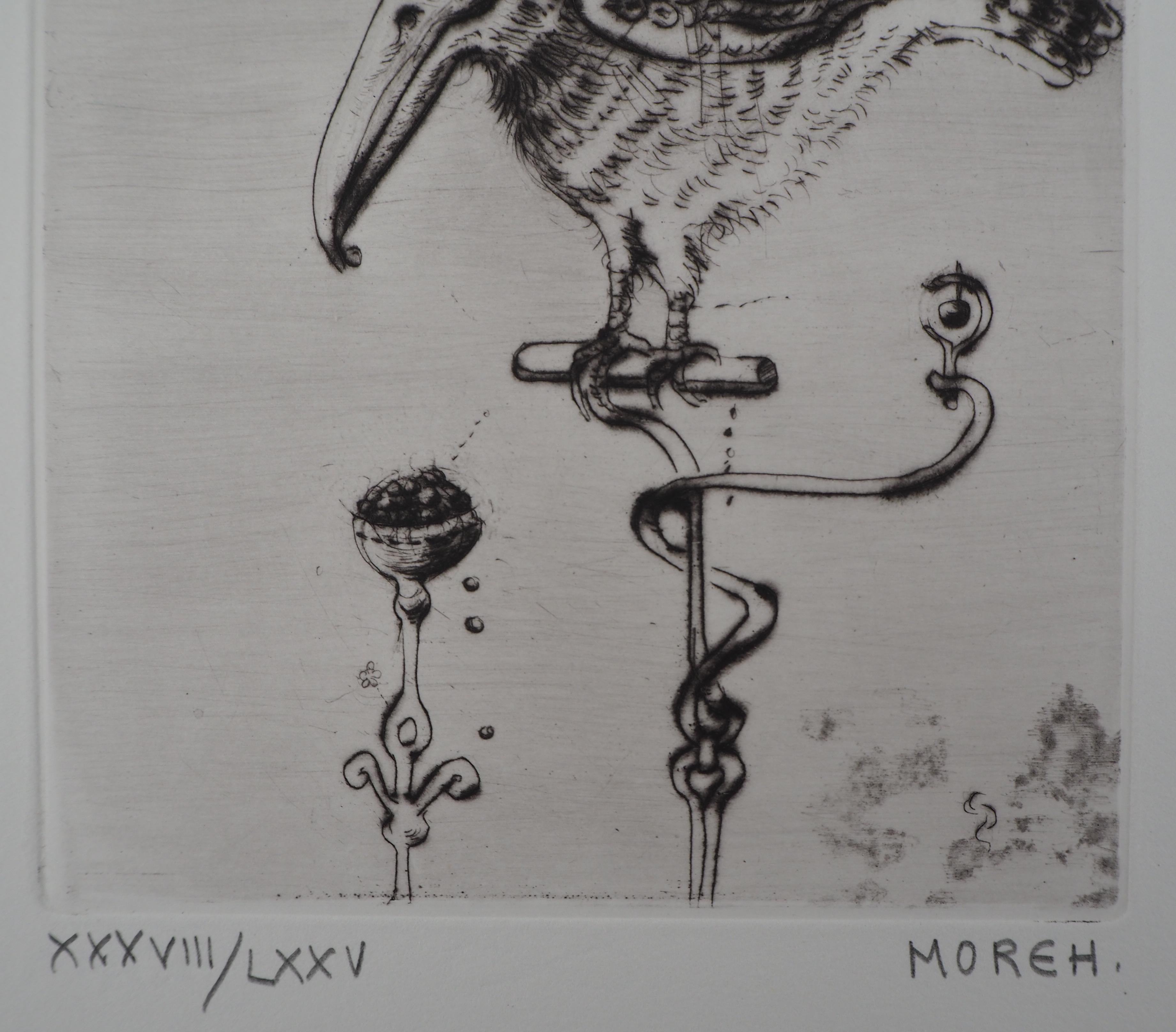 The Little Bird - Original Etching Handsigned, Ltd 75 copies - Modern Print by Mordecai Moreh