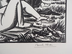 Omaggio a Cezanne: Le bagnanti - Legno originale, firmato a mano