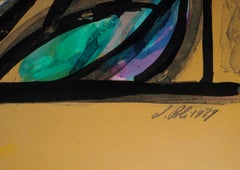 Composición con pájaros - Litografía original, firmada a mano