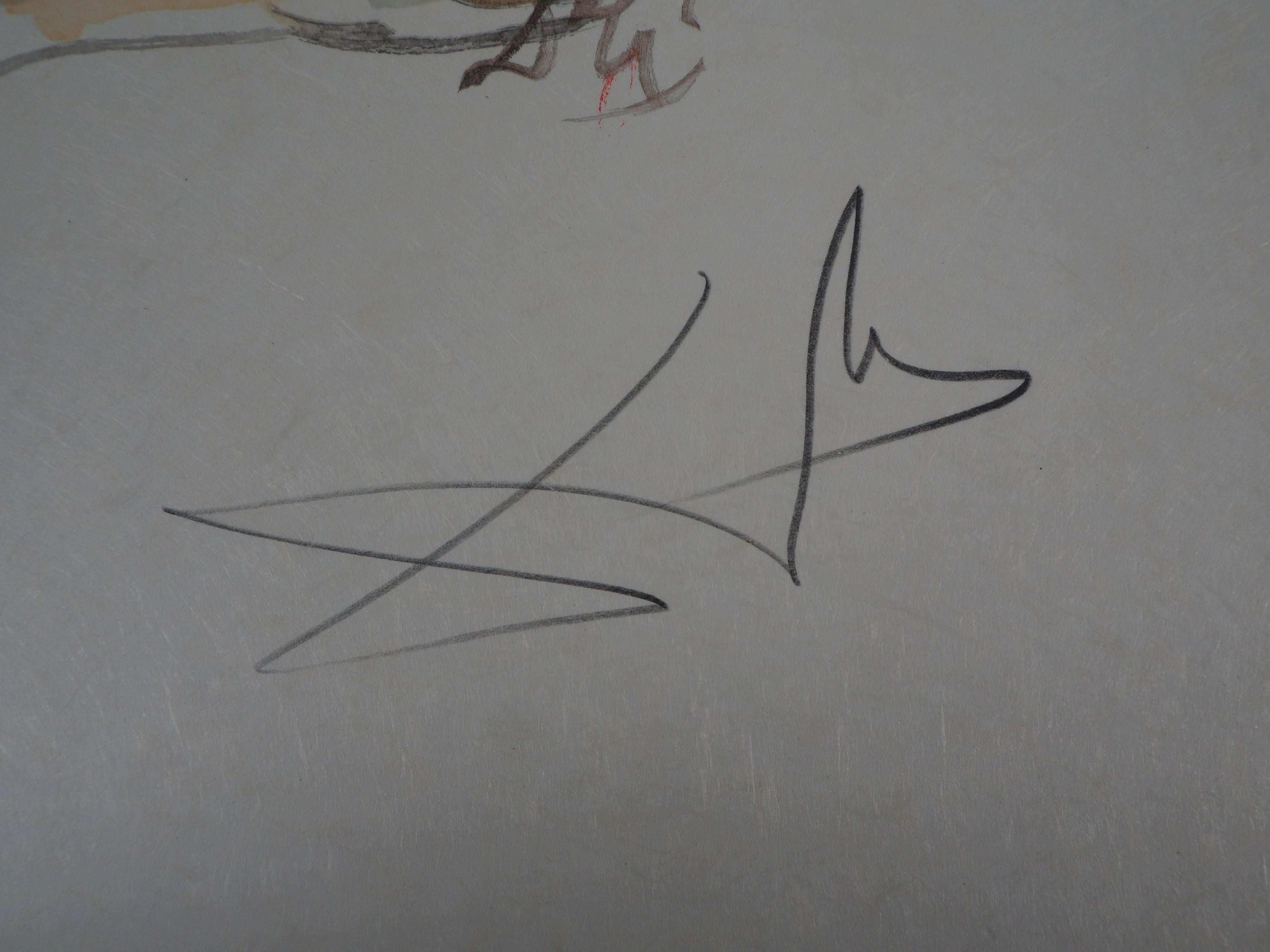 Pegasus (Generous Steed) – Original-Holzschnitt, handsigniert (Feld #79-2 J) – Print von Salvador Dalí