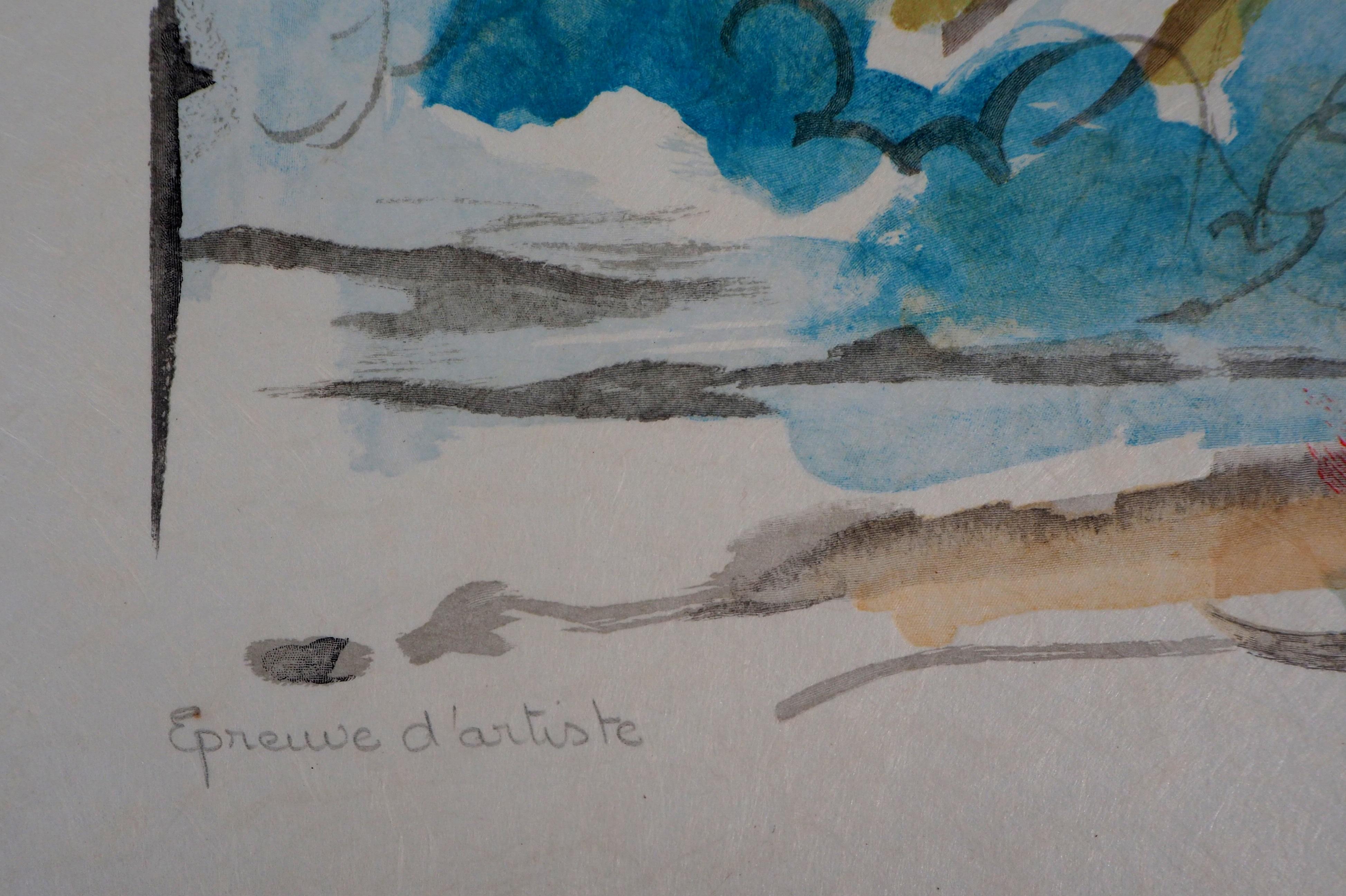 Pegasus (Generous Steed) – Original-Holzschnitt, handsigniert (Feld #79-2 J) (Surrealismus), Print, von Salvador Dalí