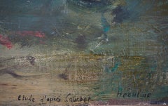 Nude near the Source (Study after Courbet)  - Original Oil on canvas, Signed