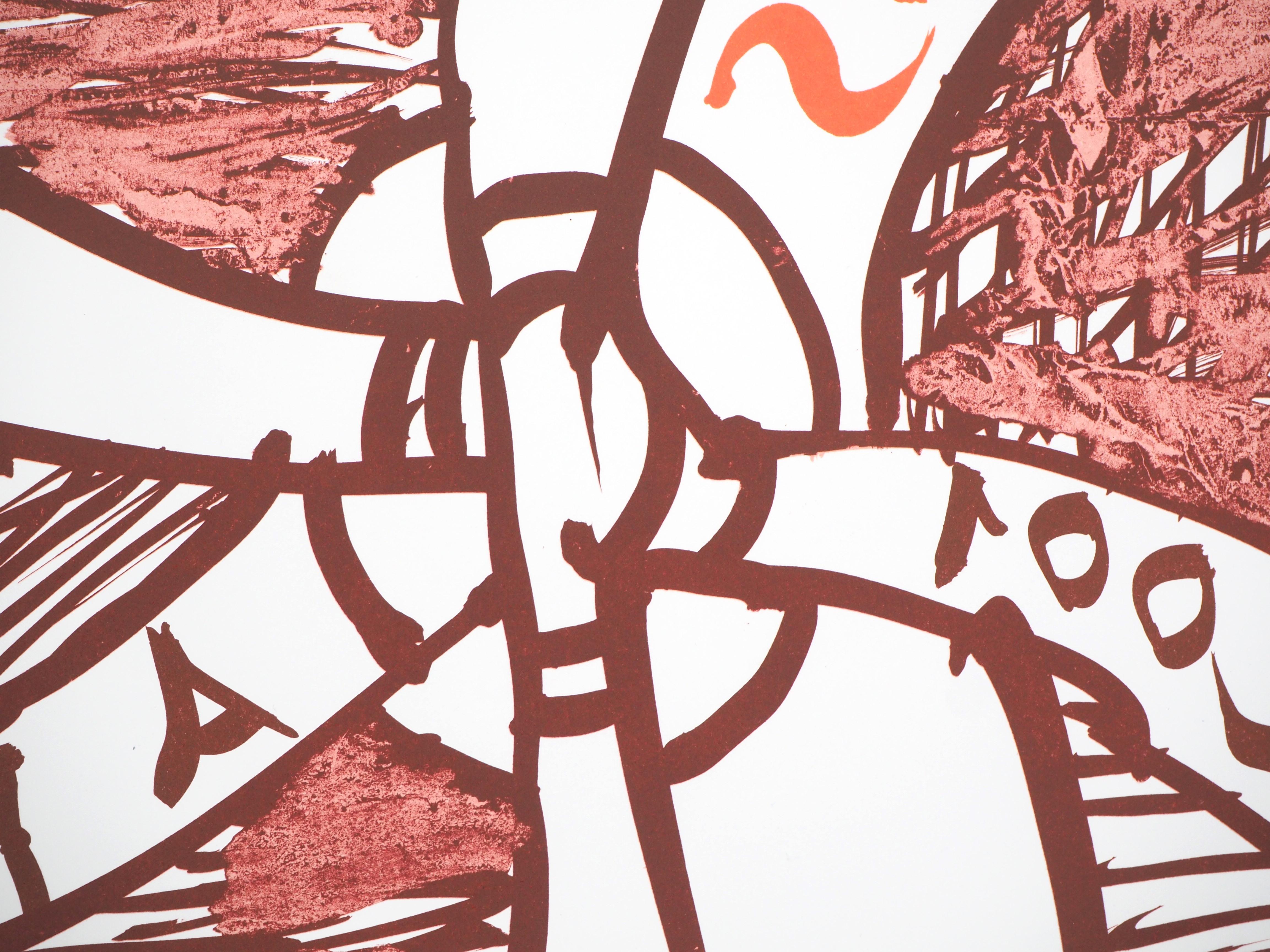 Pierre ALECHINSKY
Das Rad (Mois de l'Estampe), 2001

Original-Lithographie (Werkstatt Clot, Bramsen & Georges)
Gedruckte Unterschrift auf der Platte
Auf Papier 86 x 59 cm (ca. 34 x 24 Zoll)
Erstellt für Le Mois de l'Estampe, Paris