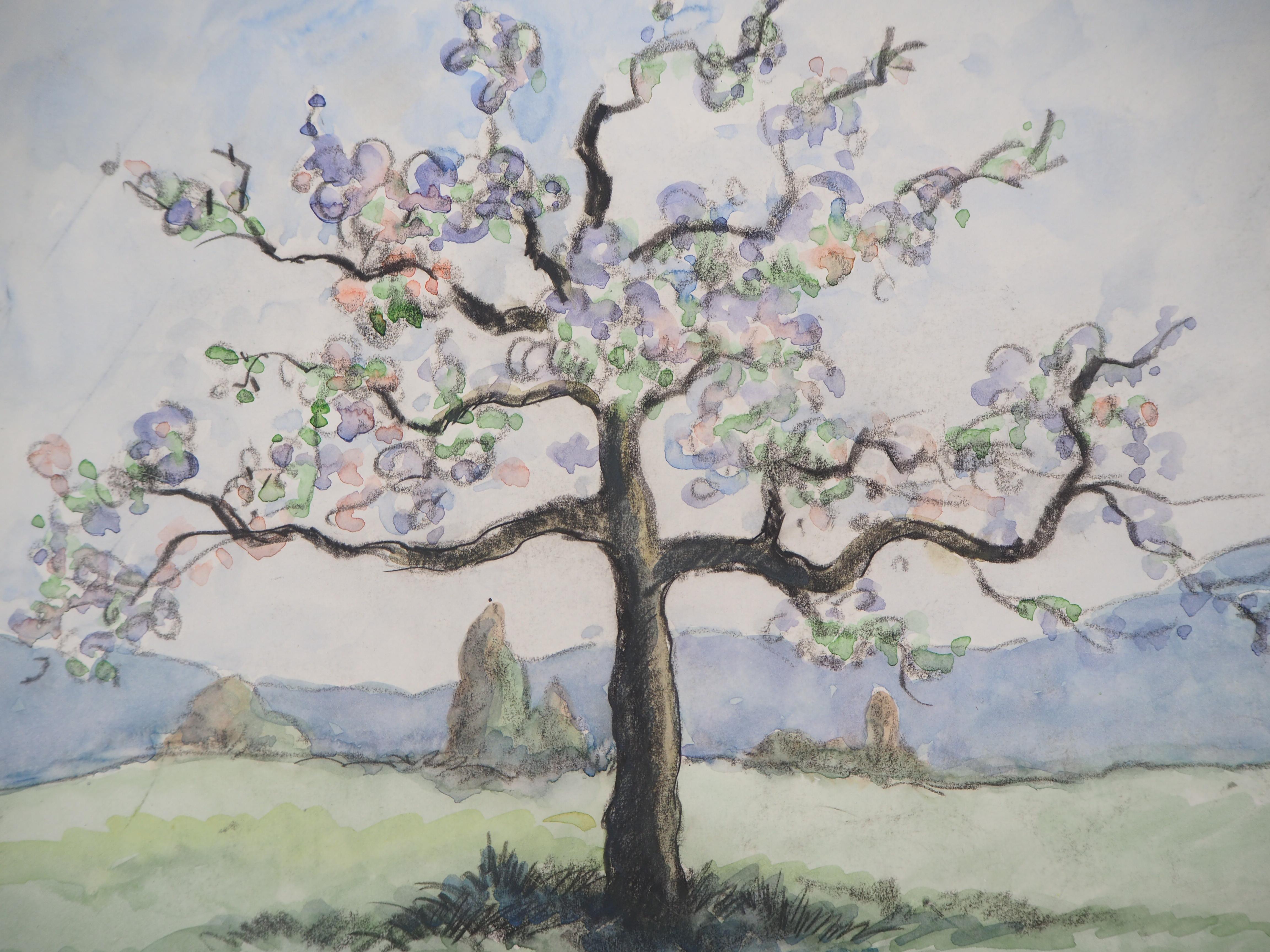 watercolor apple tree
