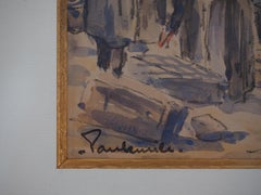 Paris : Market and Traditional Shop - Original watercolor, Handsigned