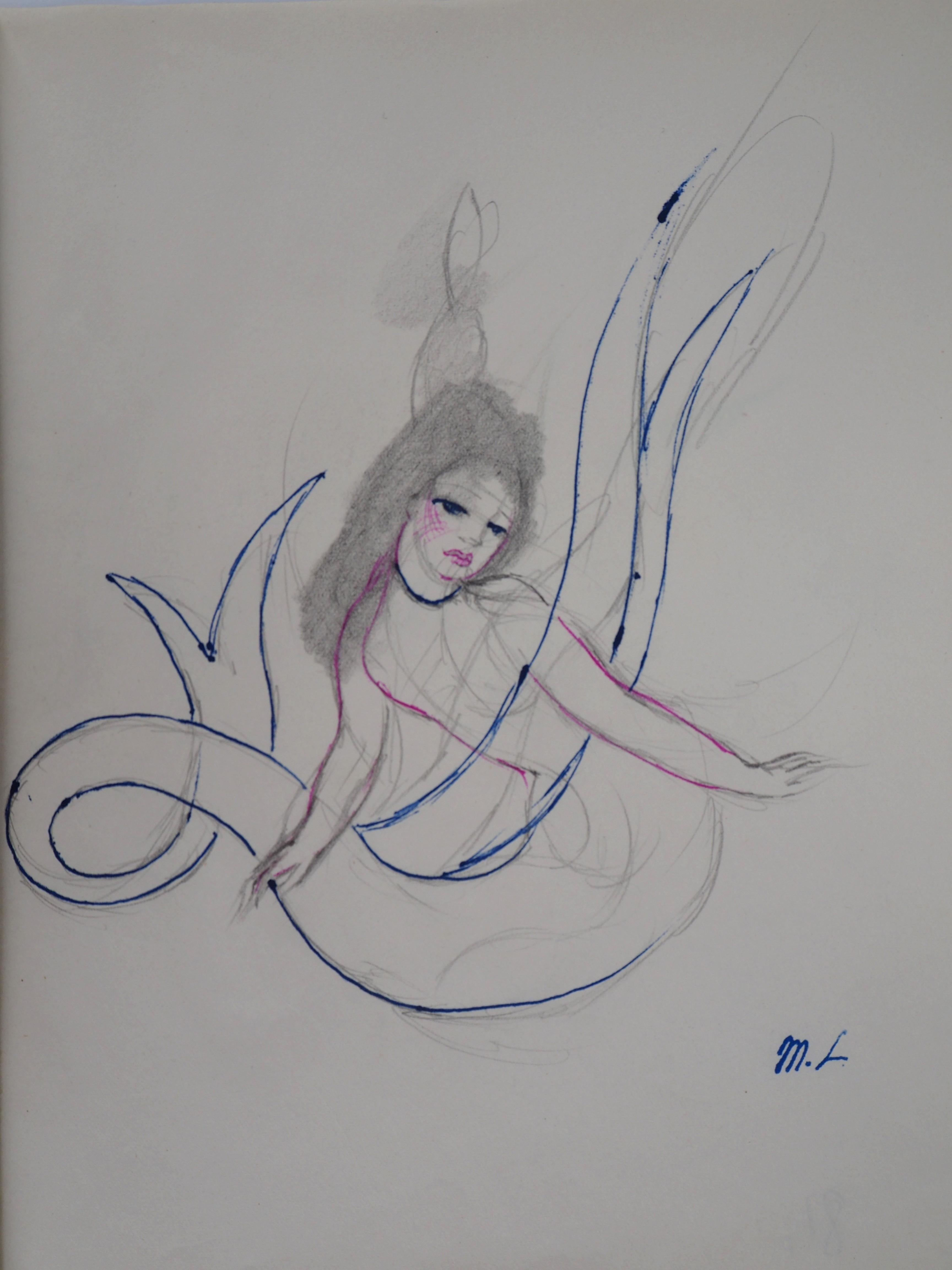 Marie LAURENCIN
Meerjungfrau, 1953

Original Tusche- und Bleistiftzeichnung 
Signiert mit Künstlerstempel
Auf Papier 24,5 x 19,5 cm (ca. 9,6 x 7,6 Zoll)

Sehr guter Zustand, Spuren der Manipulation auf dem Papier