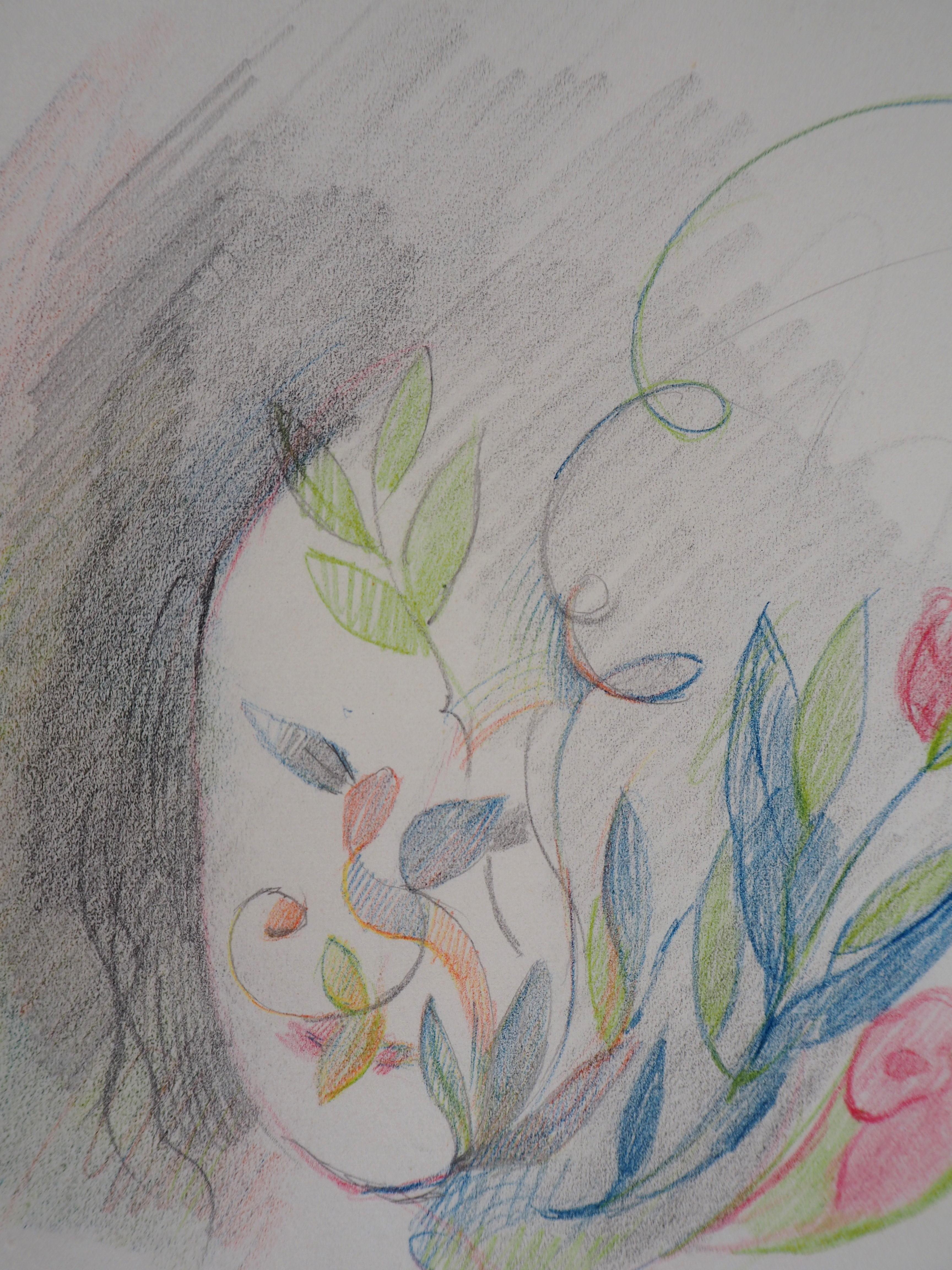flower portrait drawing