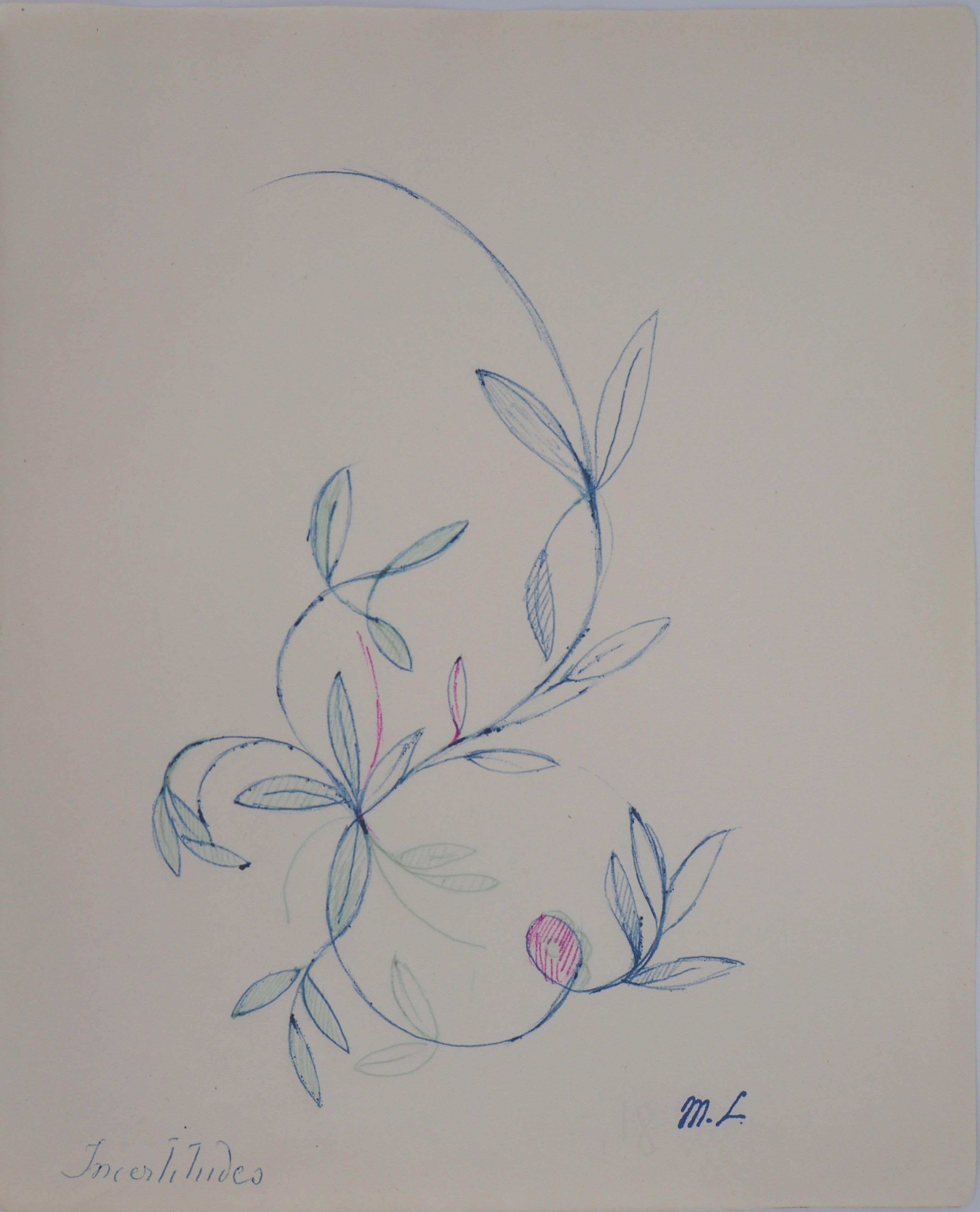  Floral Ornament - Original ink drawing, 1953