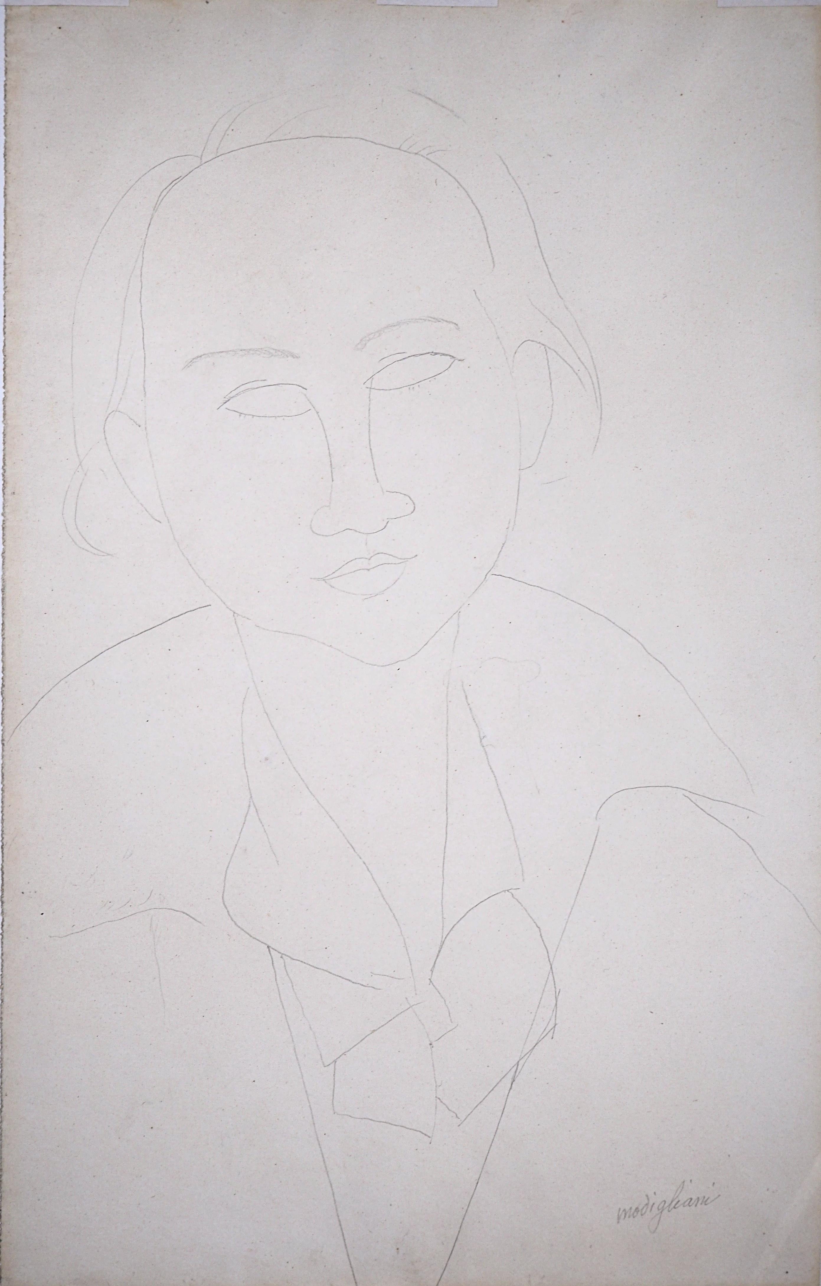 Portrait of Elena - Original pencil drawing - CERTIFICATES & FULL PROVENANCE 6