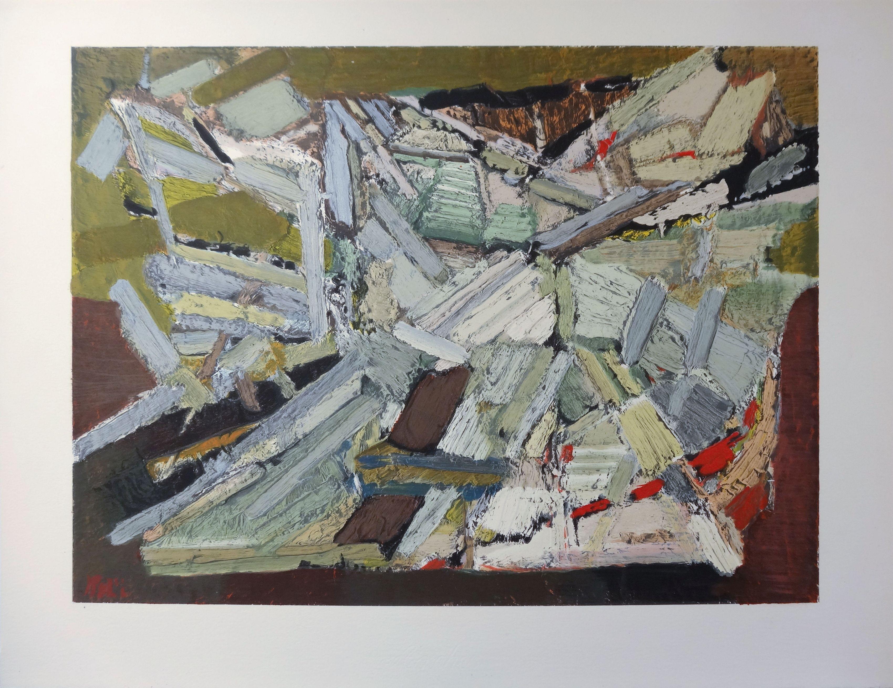 Nicolas de Stael (after) Abstract Print - Abstract composition - Lithograph, Mourlot