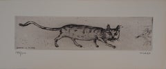 Vintage Cat and Mouse : Original etching, Handsigned