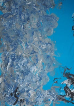 Rose surréaliste - Peinture originale signée à la main, 1997