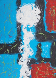 Schneeblume - Original handsigniertes Gouache-Gemälde, 1997