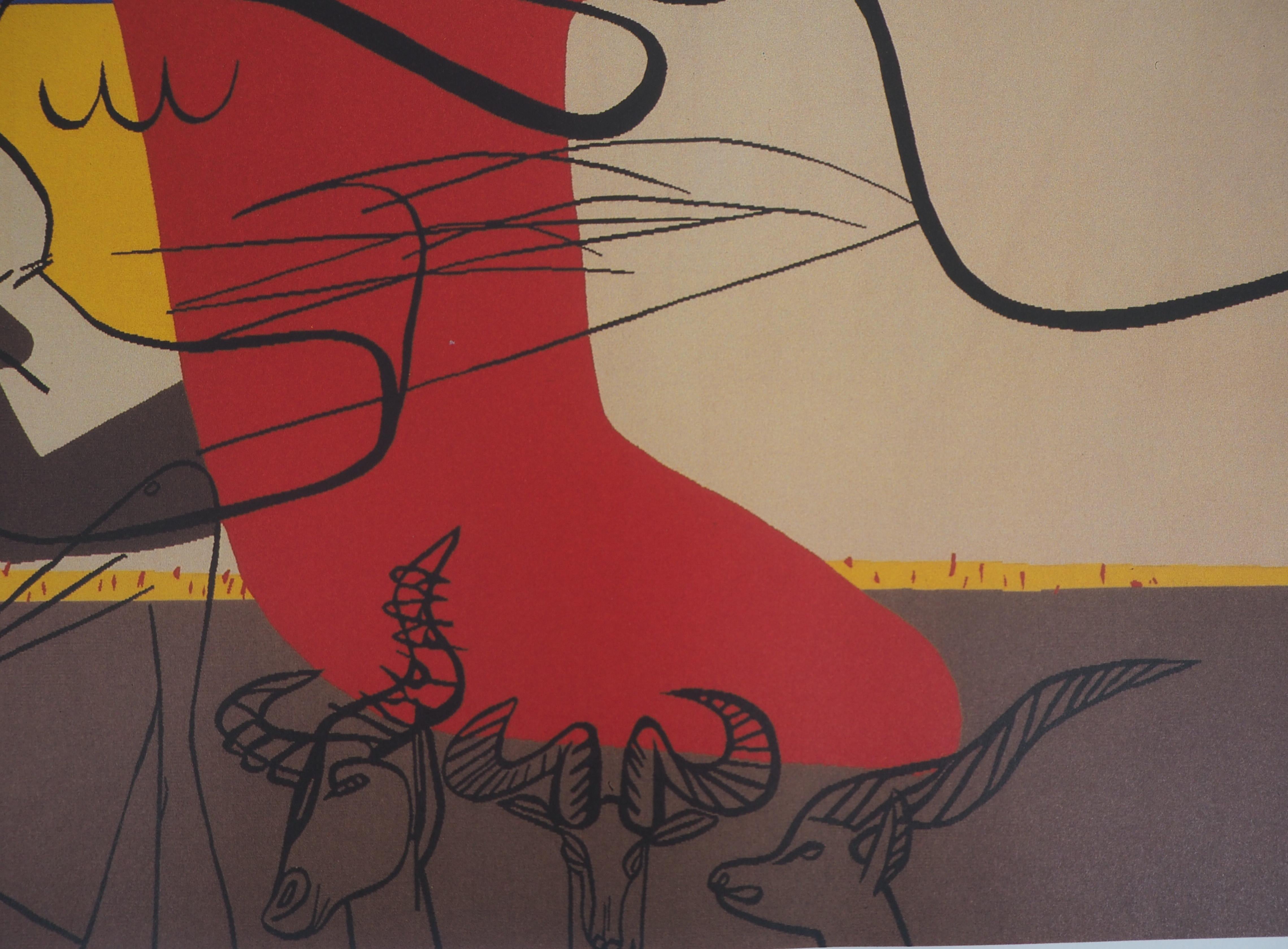 Presence (Man mit Stier und Tieren) – Original Vintage-Plakat, 1987 im Angebot 1