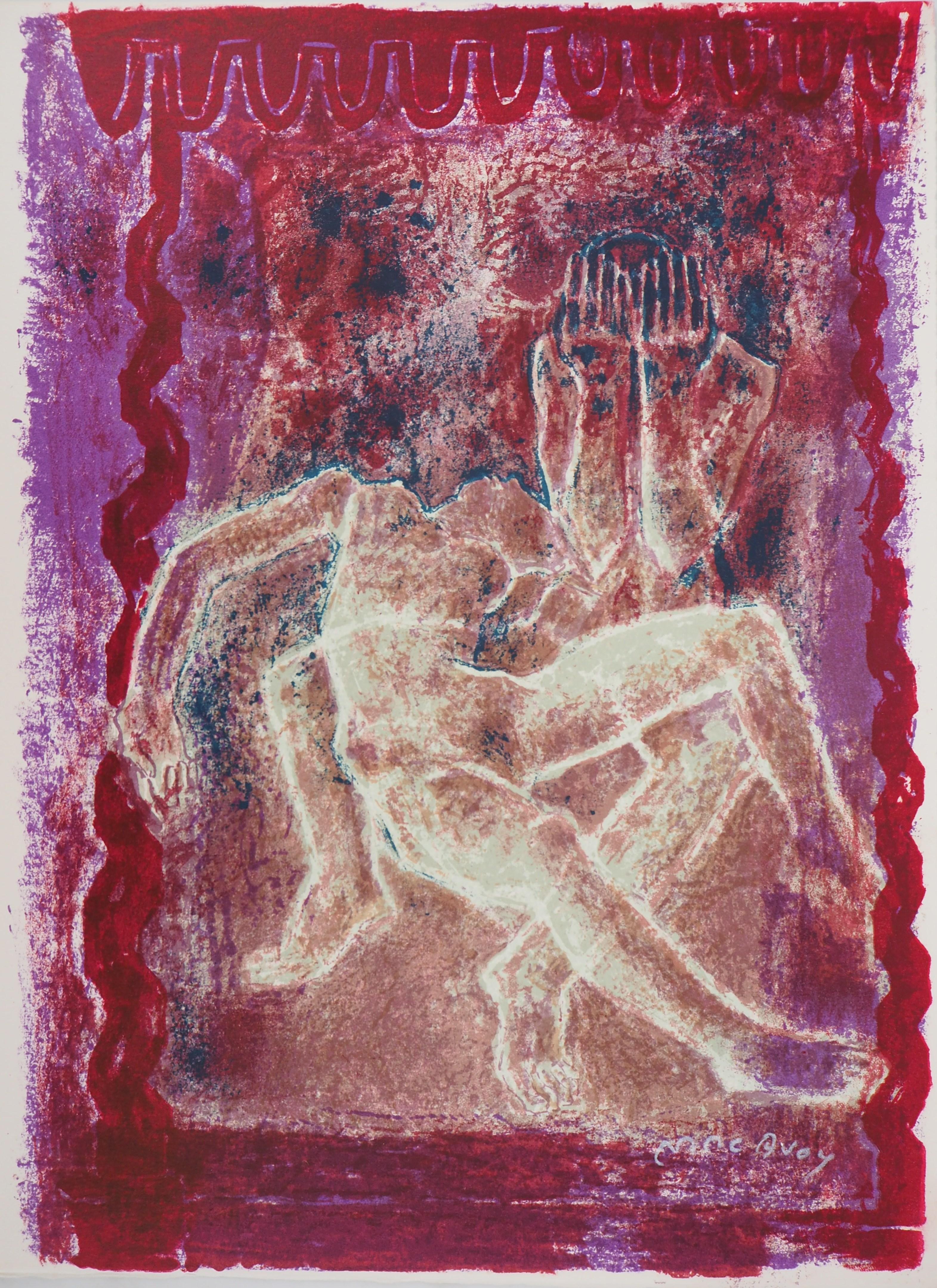Figurative Print di Edouard MAC AVOY - Teatro: Tragedia dell'amore - litografia originale firmata