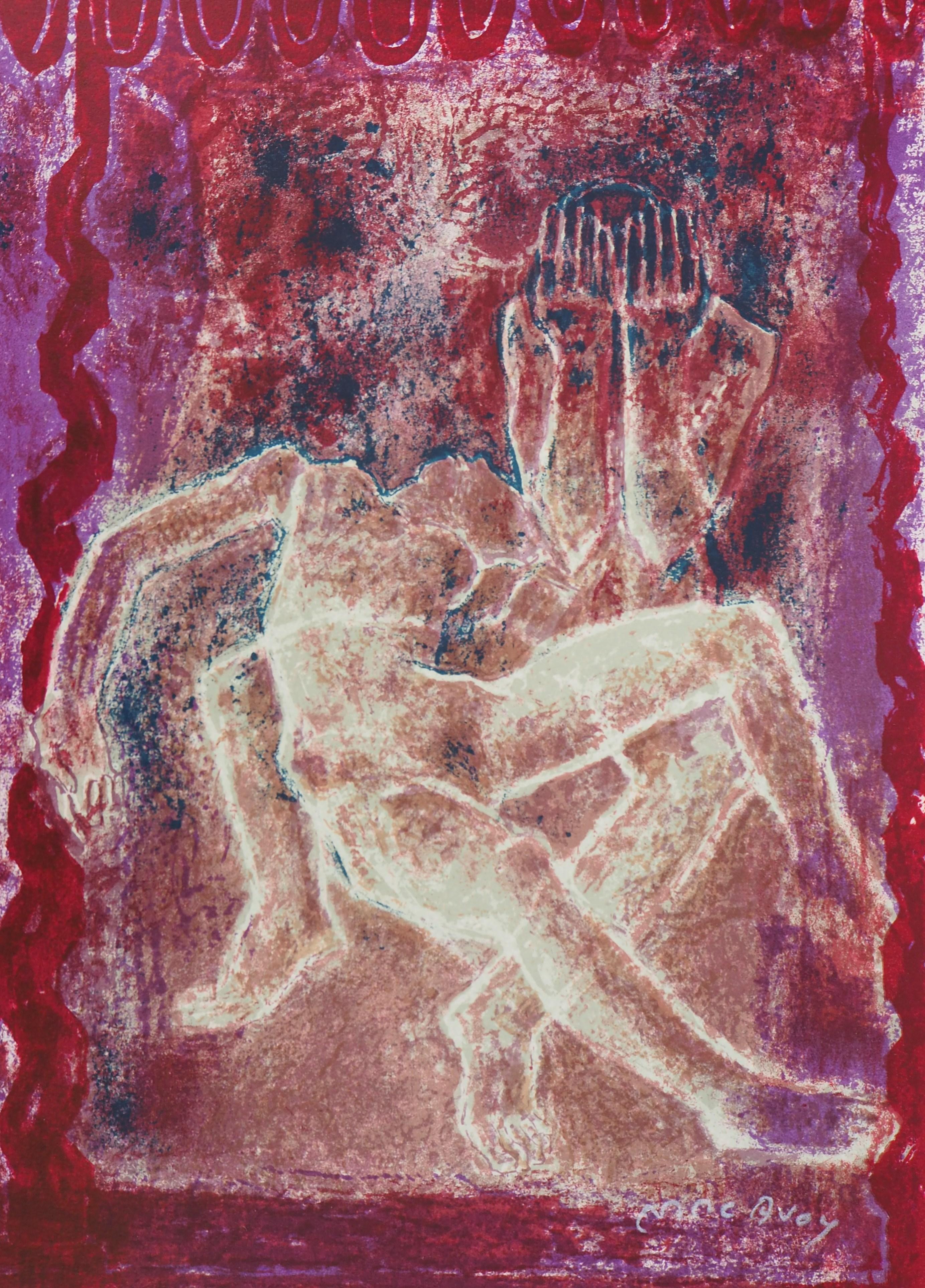 Teatro: Tragedia dell'amore - litografia originale firmata - Print Moderno di Edouard MAC AVOY