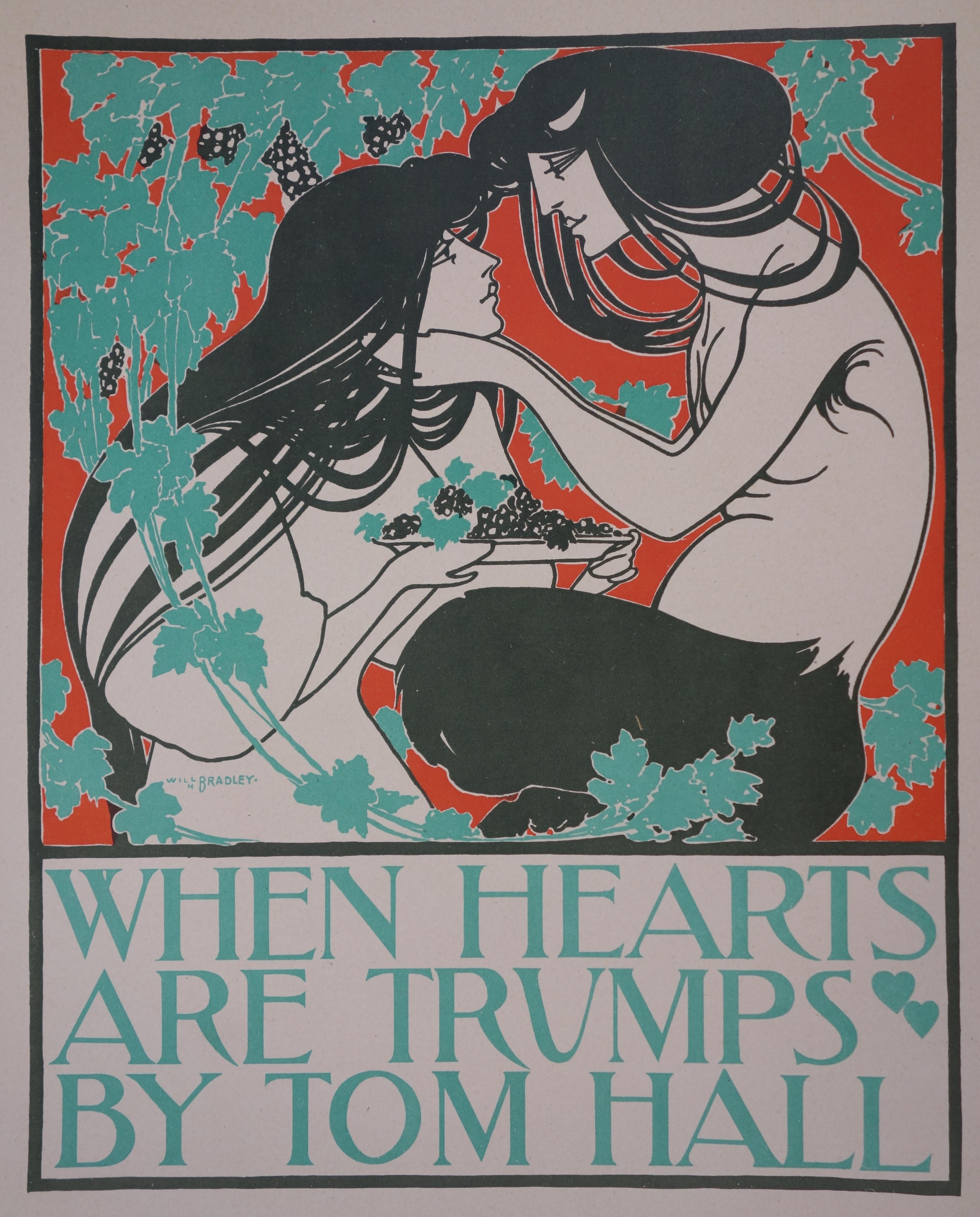 When hearts are trumps - Lithograph, 1896 - Print by Will Bradley