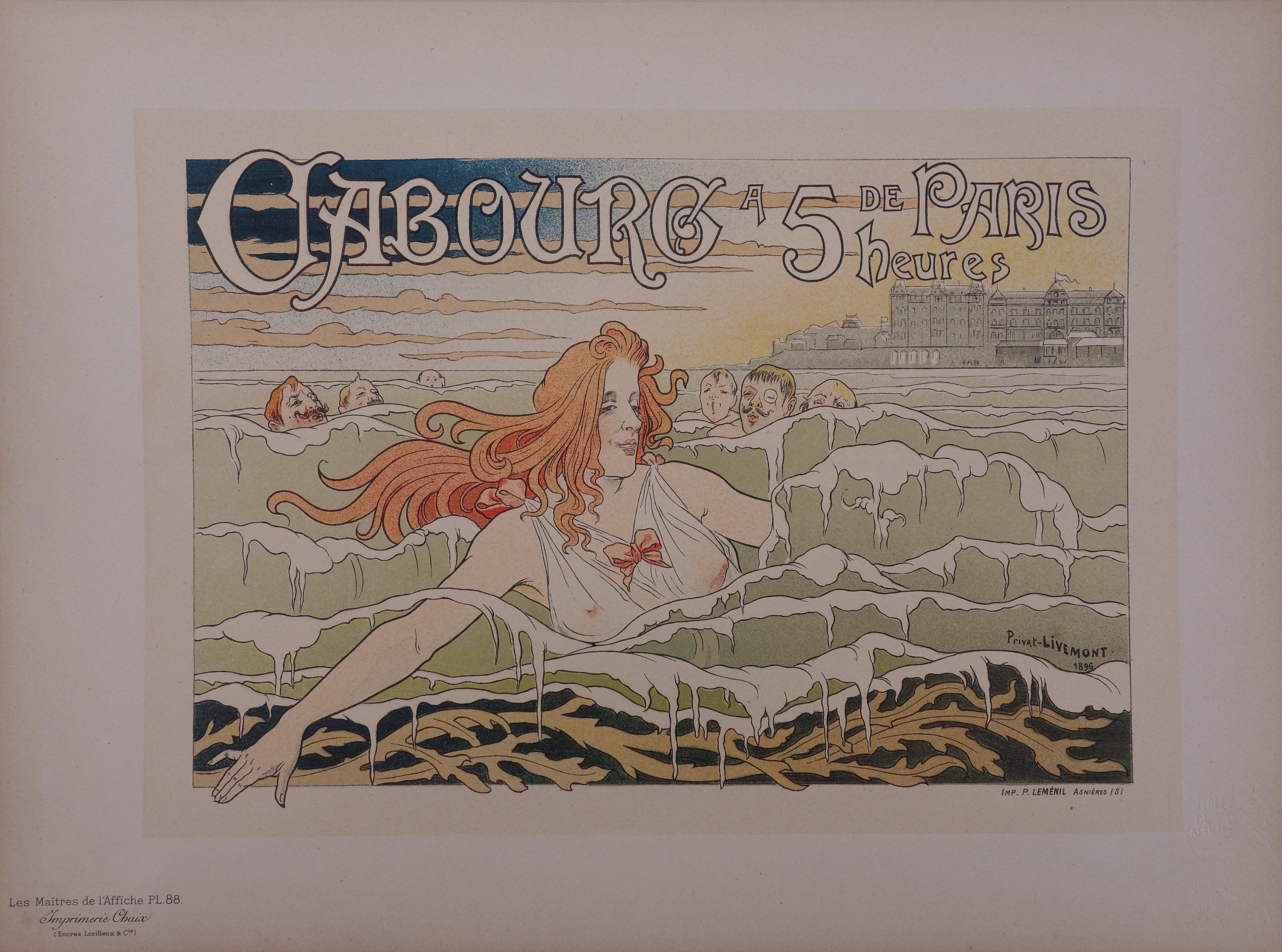 Nude Print Henri PRIVAT-LIVEMONT - Normandie, Cabourg - Lithographie (Les Matres de l'Affiche), Imprimerie Chaix 1897