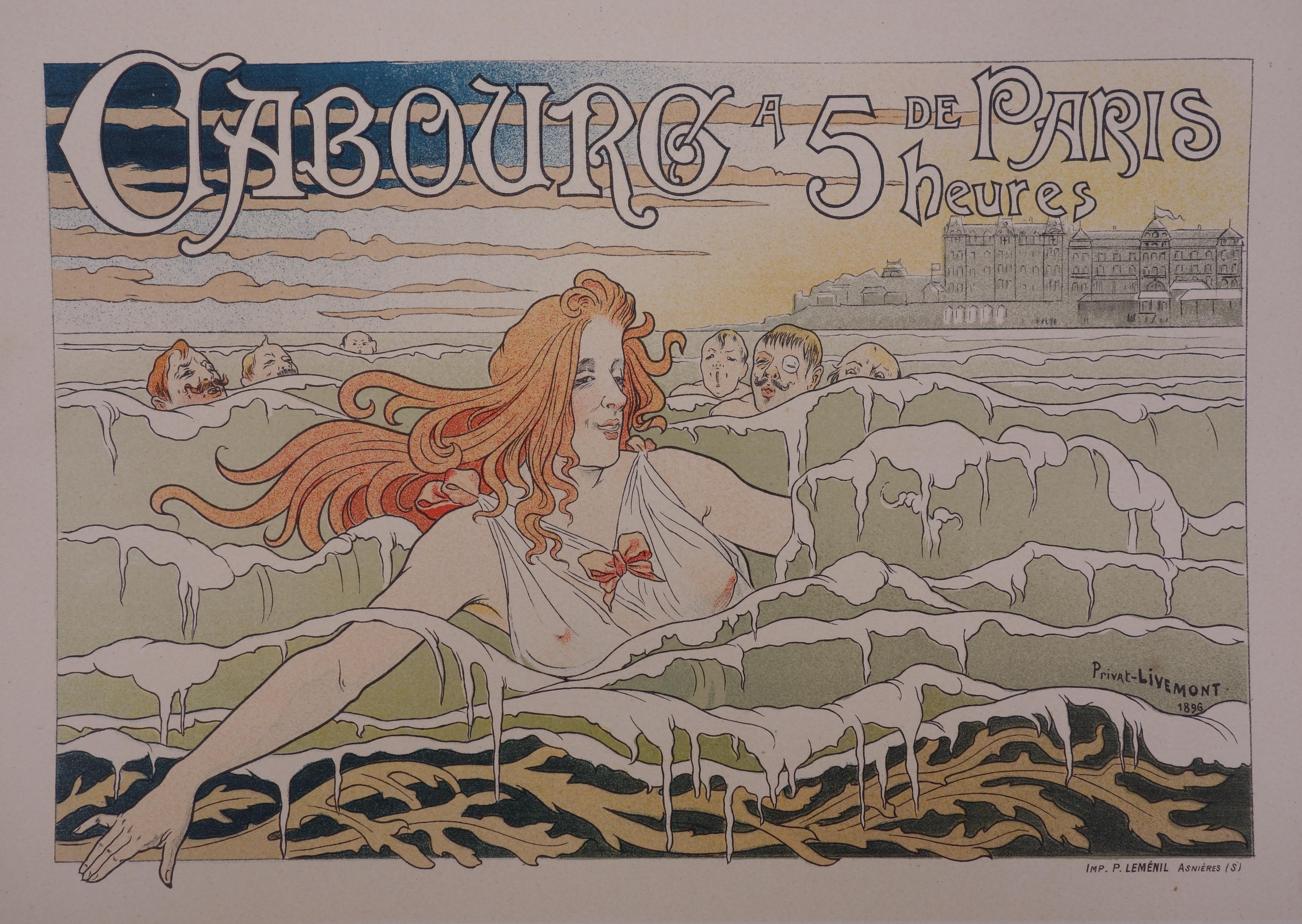 Normandie, Cabourg - Lithographie (Les Matres de l'Affiche), Imprimerie Chaix 1897 - Print de Henri PRIVAT-LIVEMONT