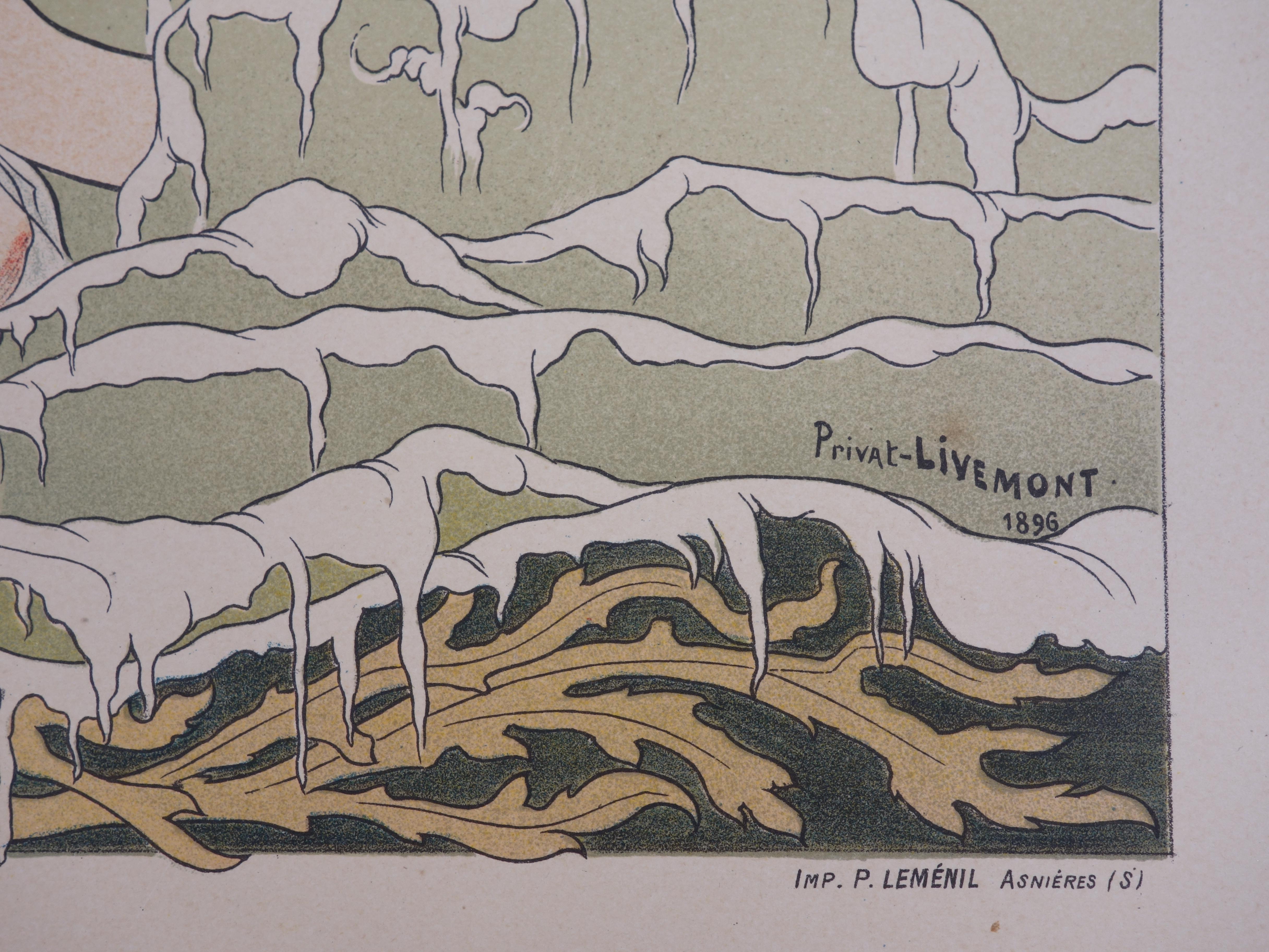Normandie, Cabourg - Lithographie (Les Matres de l'Affiche), Imprimerie Chaix 1897 - Gris Nude Print par Henri PRIVAT-LIVEMONT