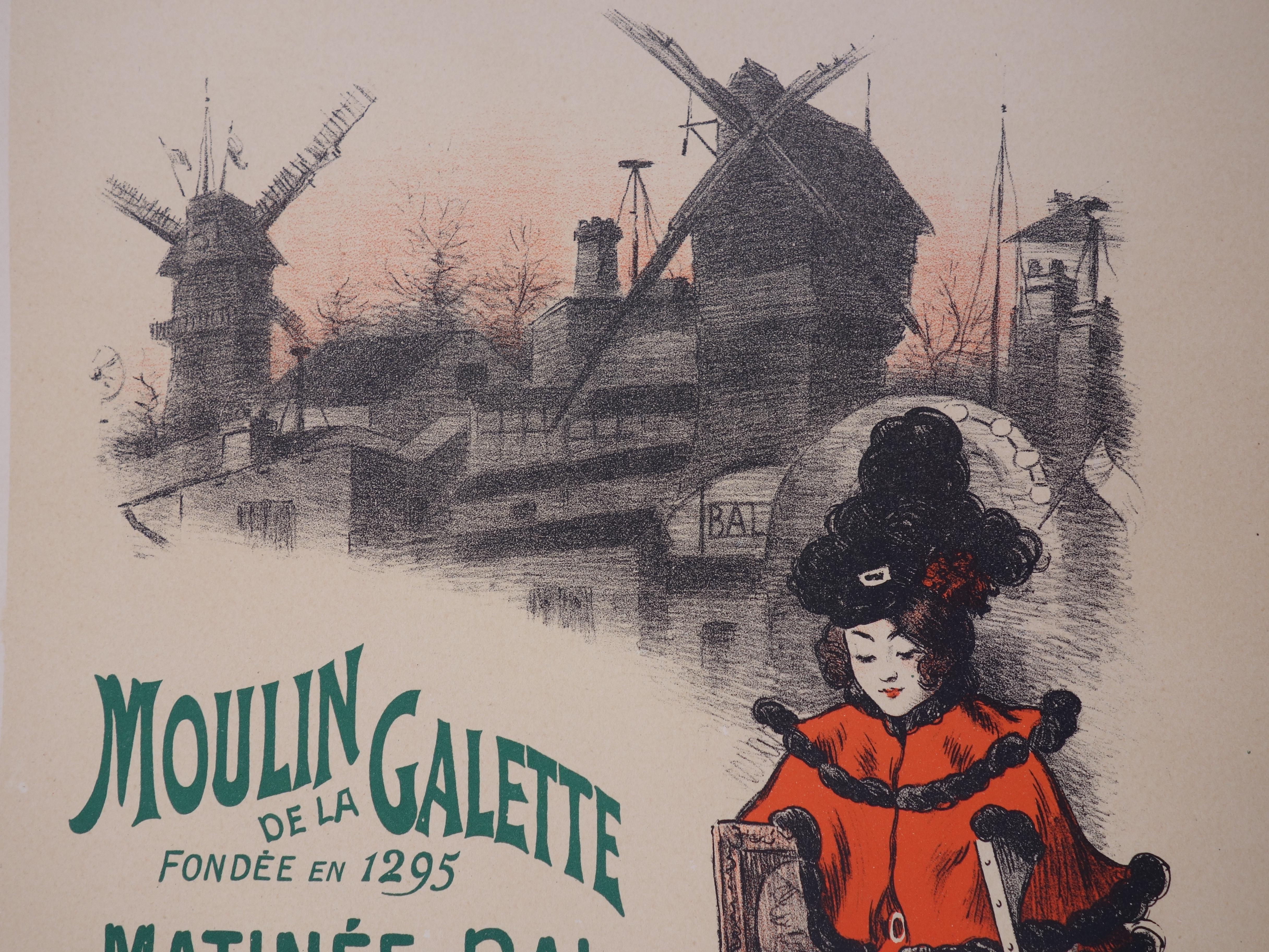 Montmartre : Moulin de la Galette - Lithograph (Les Maîtres de l'Affiche), 1897 - Gray Figurative Print by Auguste Roedel