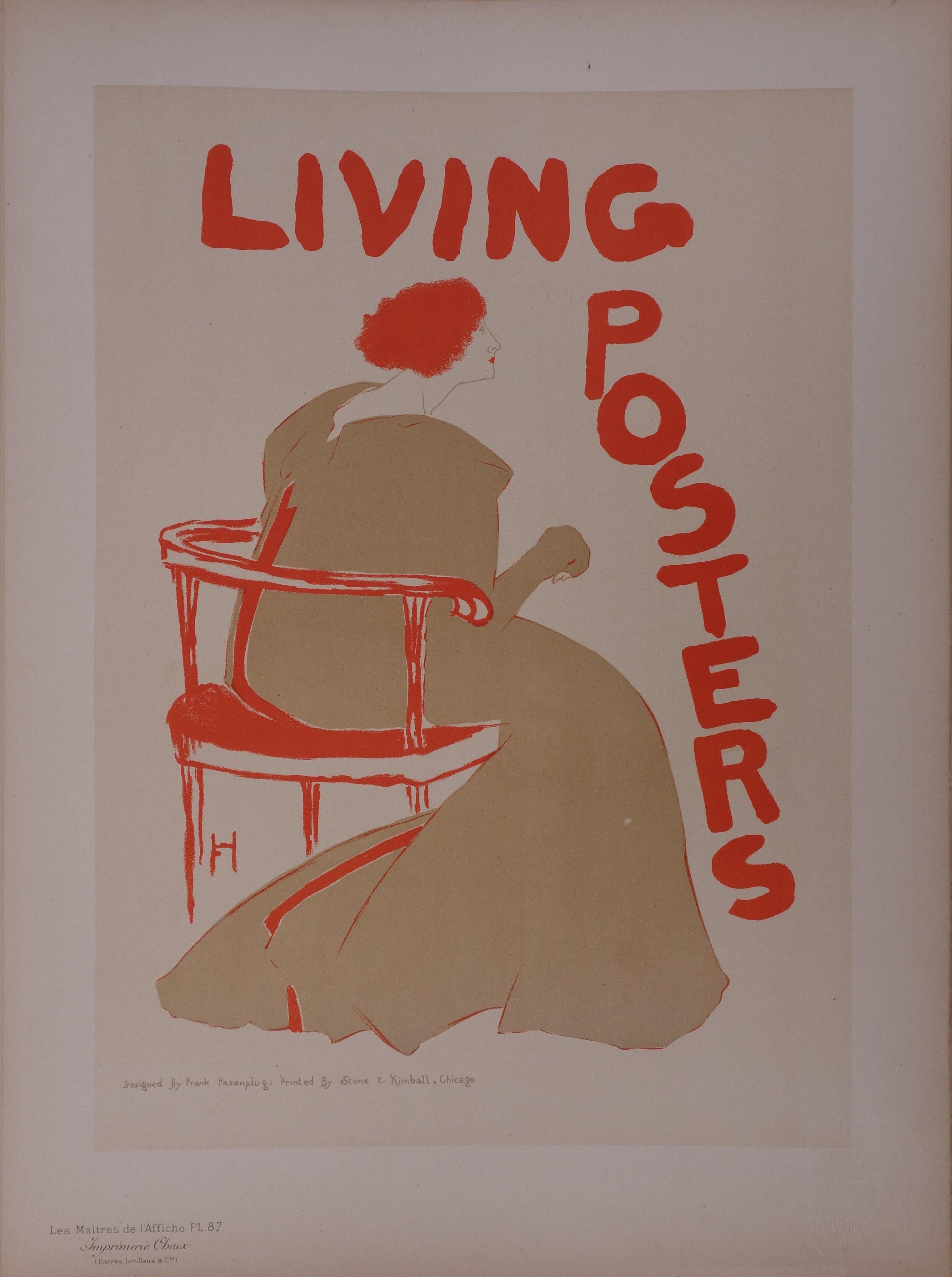 Frank Hazenplug Figurative Print - Living Posters (Chicago) - Lithograph (Les Maîtres de l'Affiche), 1897