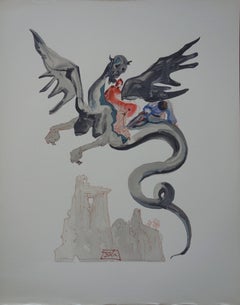 Hell 18 - The usurers (Man on a Dragon) - Woodcut - 1963