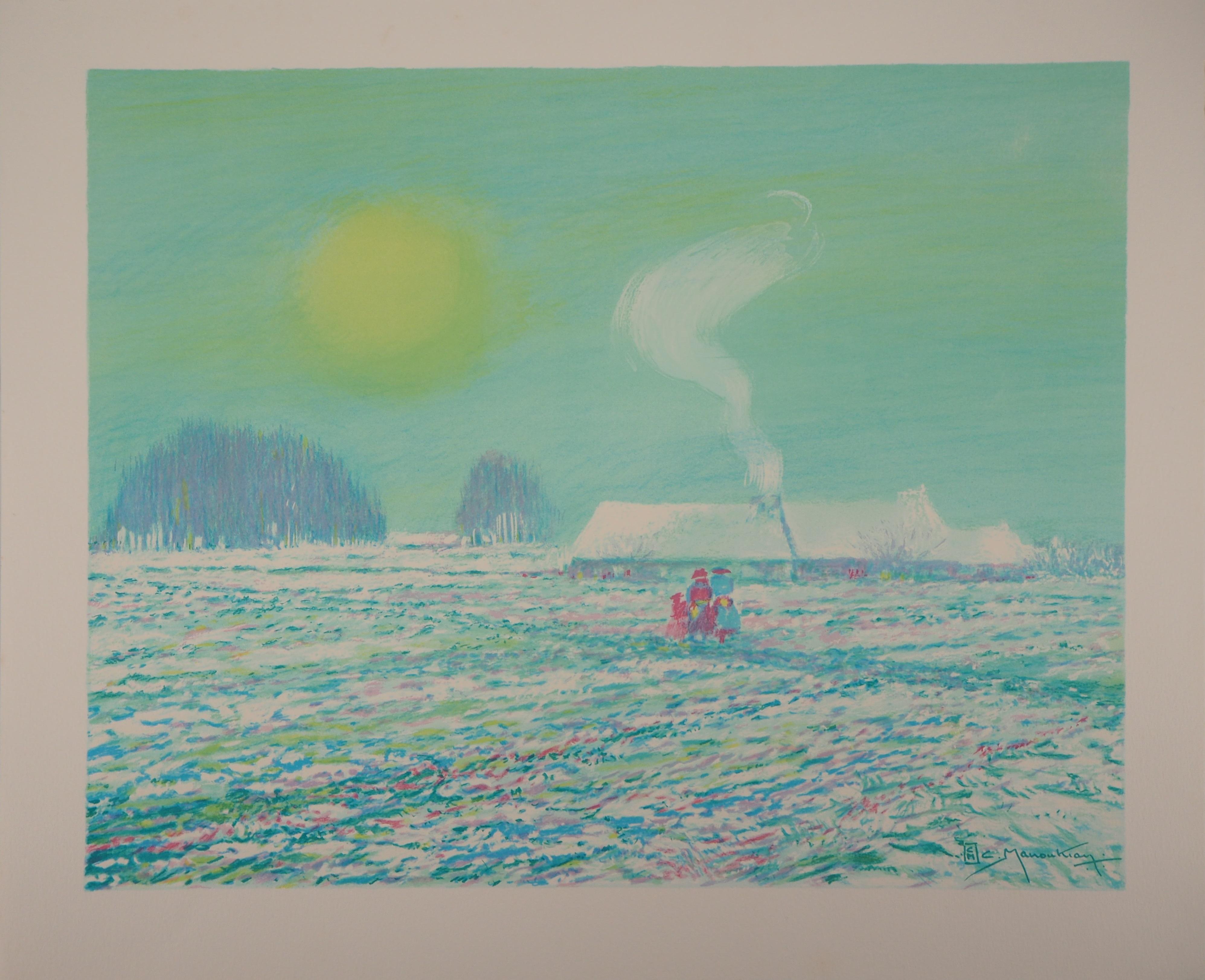 Normandy : A Nice Winter Day - Original lithograph