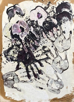 Composition with Hands - Original Oil on paper - Handsigned