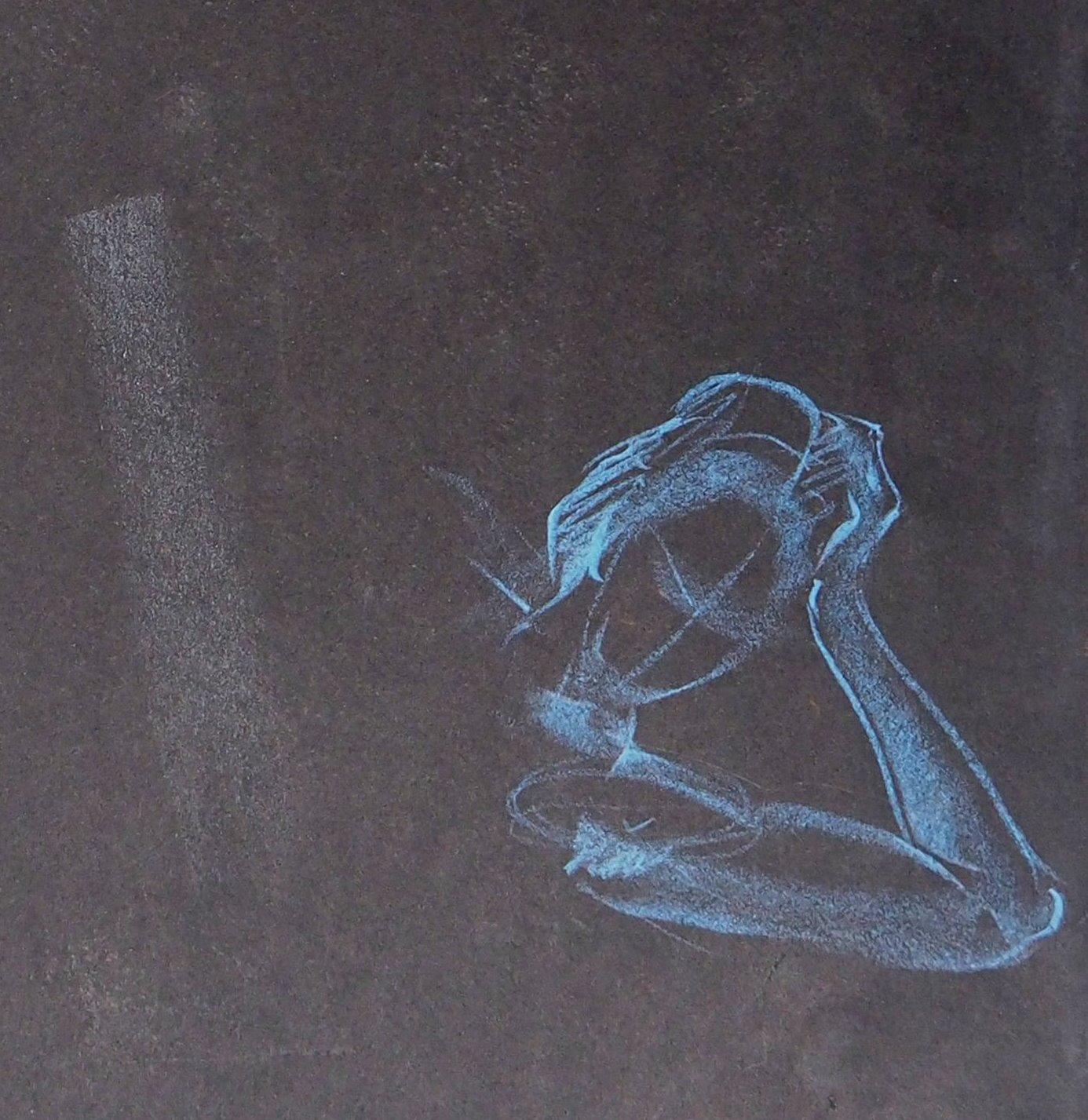 La beauté naturelle, cinq études du nu - dessin original signé au fusain - Noir Nude par Gaston Coppens