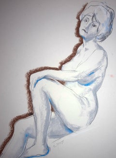 Resting Model - Signed Original Pastel Drawing
