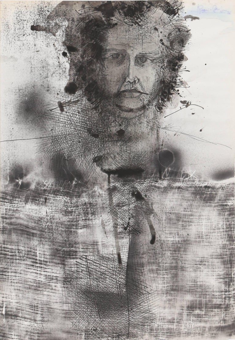 Josep Grau-Garriga - Self Portrait, 1970's Ink Drawing, Josep Grau ...