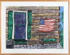 Miss Maude Hunters Cabin, Pop Art Watercolor by Gay Kabbash